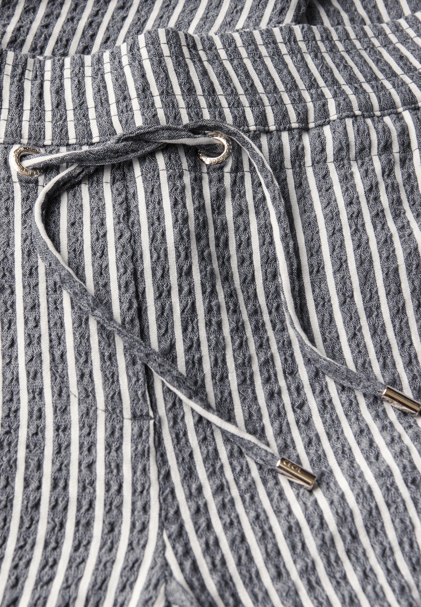CECIL Gestreifte Seersucker Hose - Farbe: urban navy blue