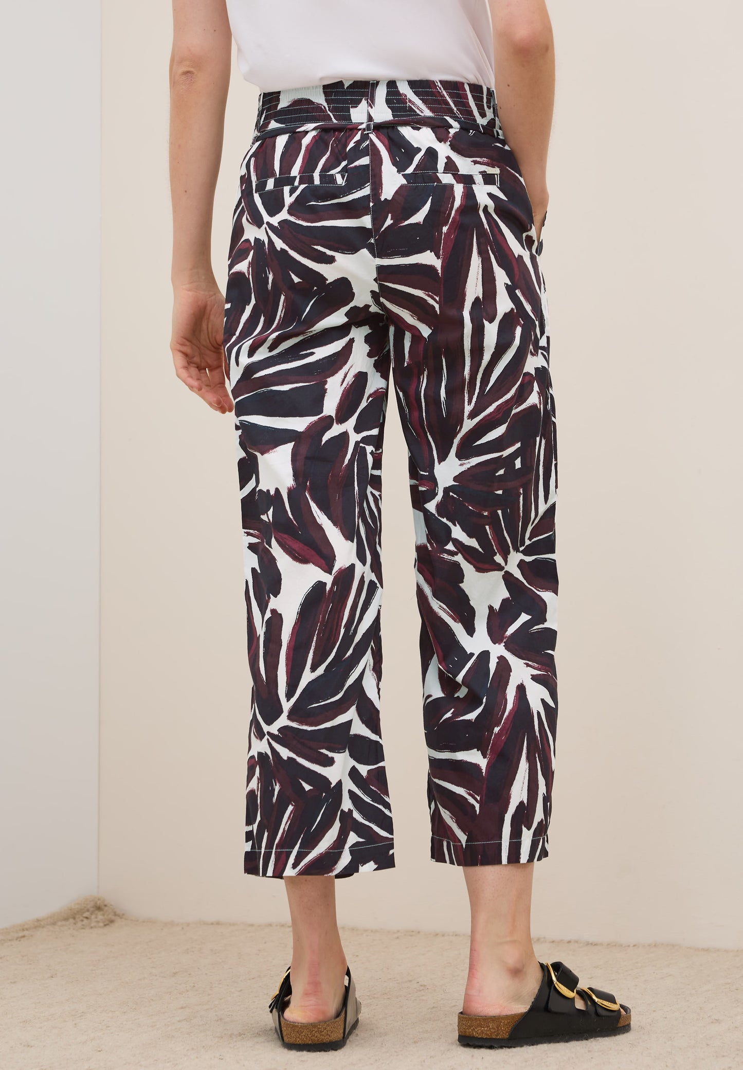 CECIL Gemusterte Wide Leg Hose - Farbe: mulberry red