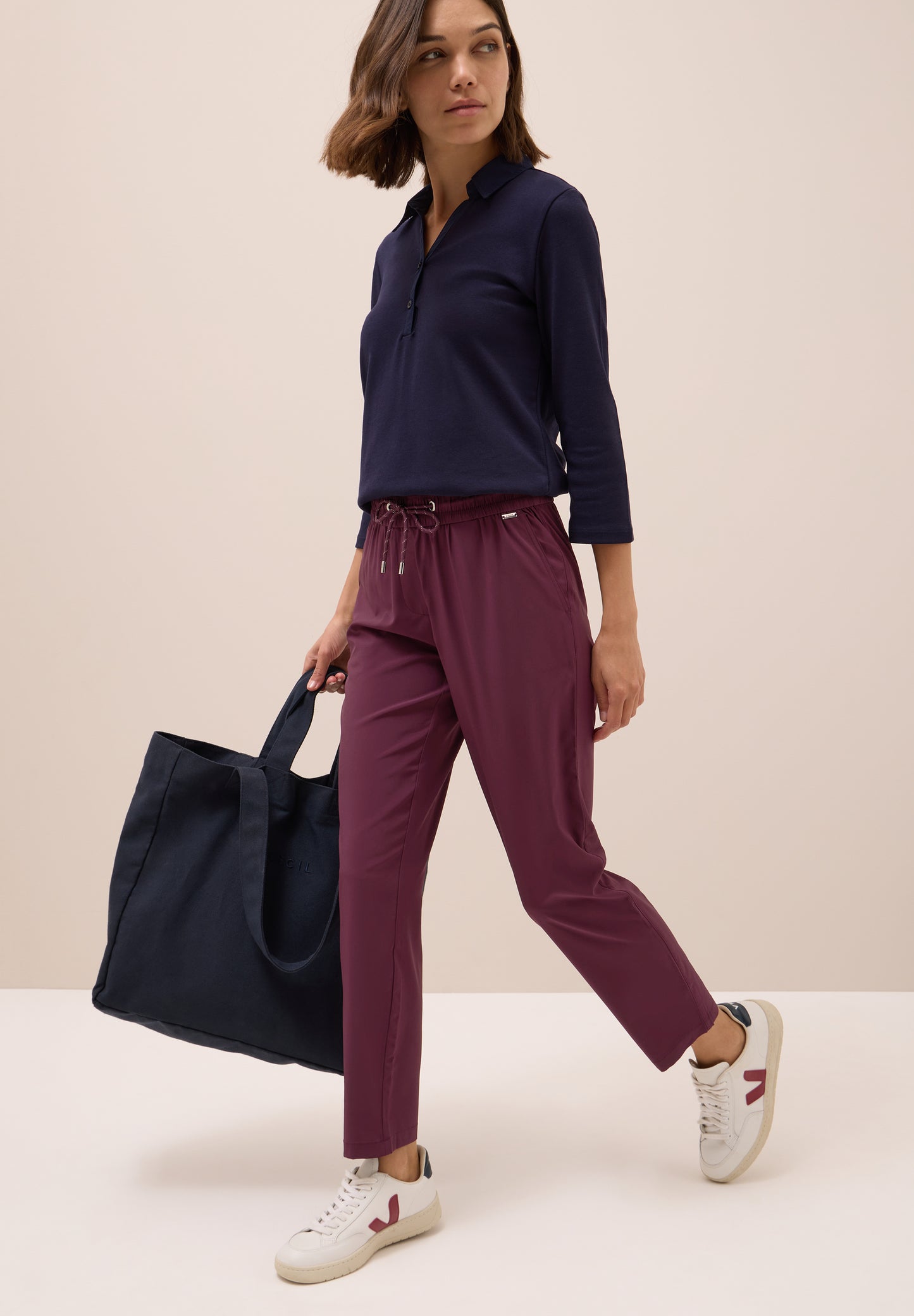 CECIL Hose im Casual Fit - Farbe: mulberry red