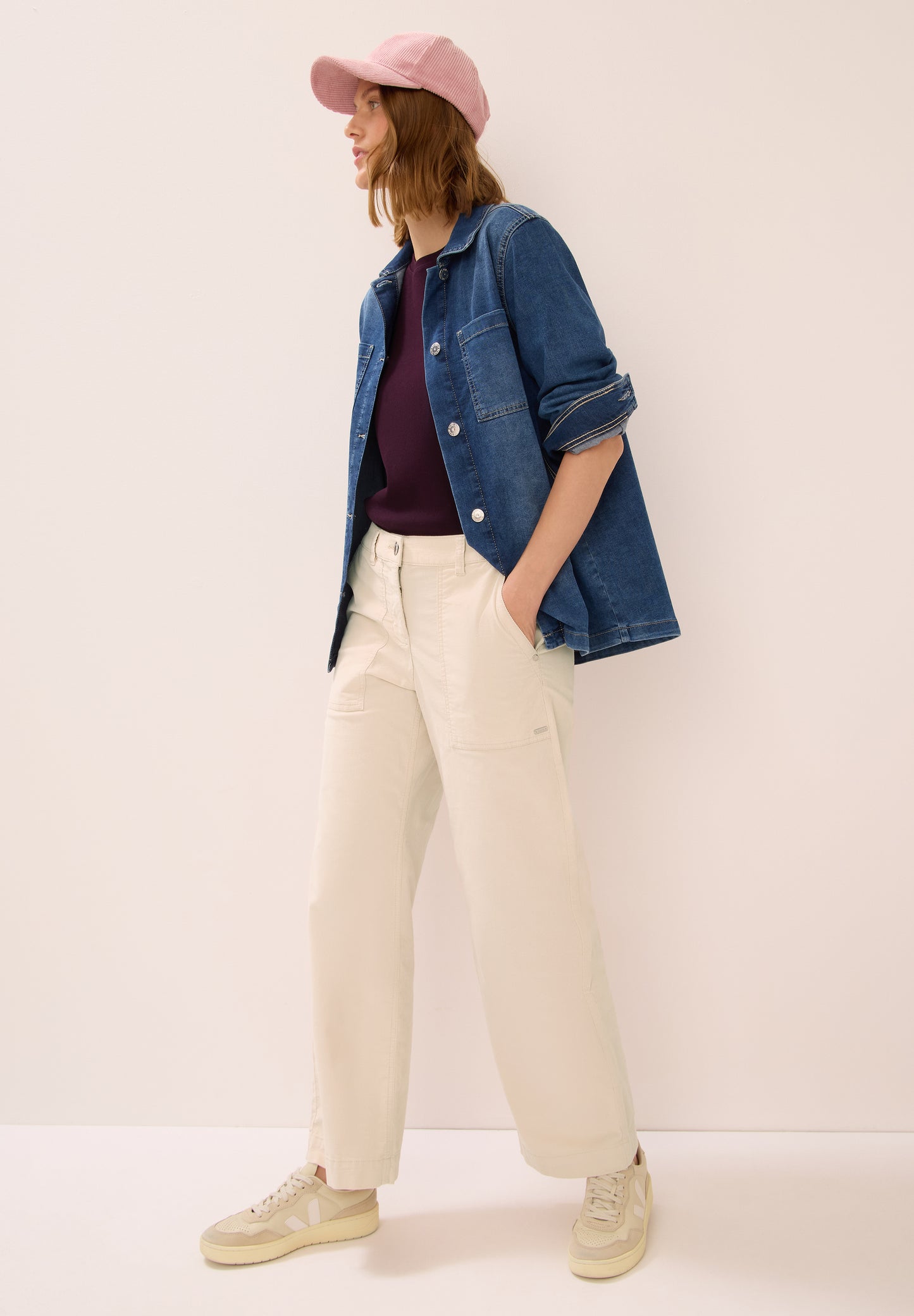 CECIL Wide Leg Cordhose - Farbe: oat milk beige