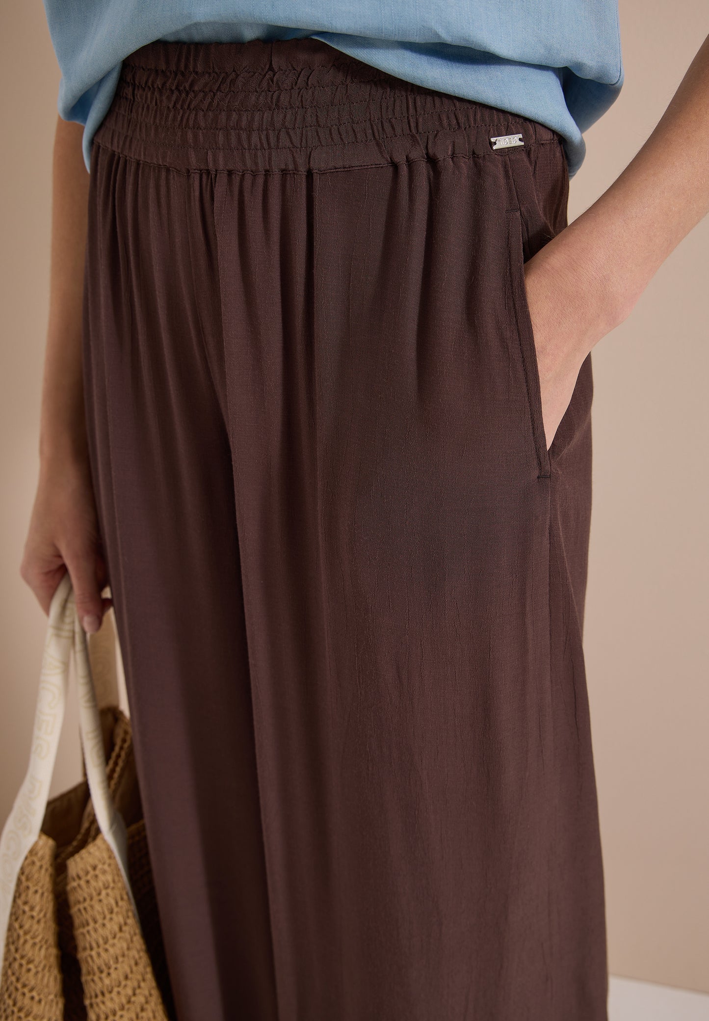 CECIL - High Waist Wide Leg Hose im Loose Fit - Farbe: brown cacao