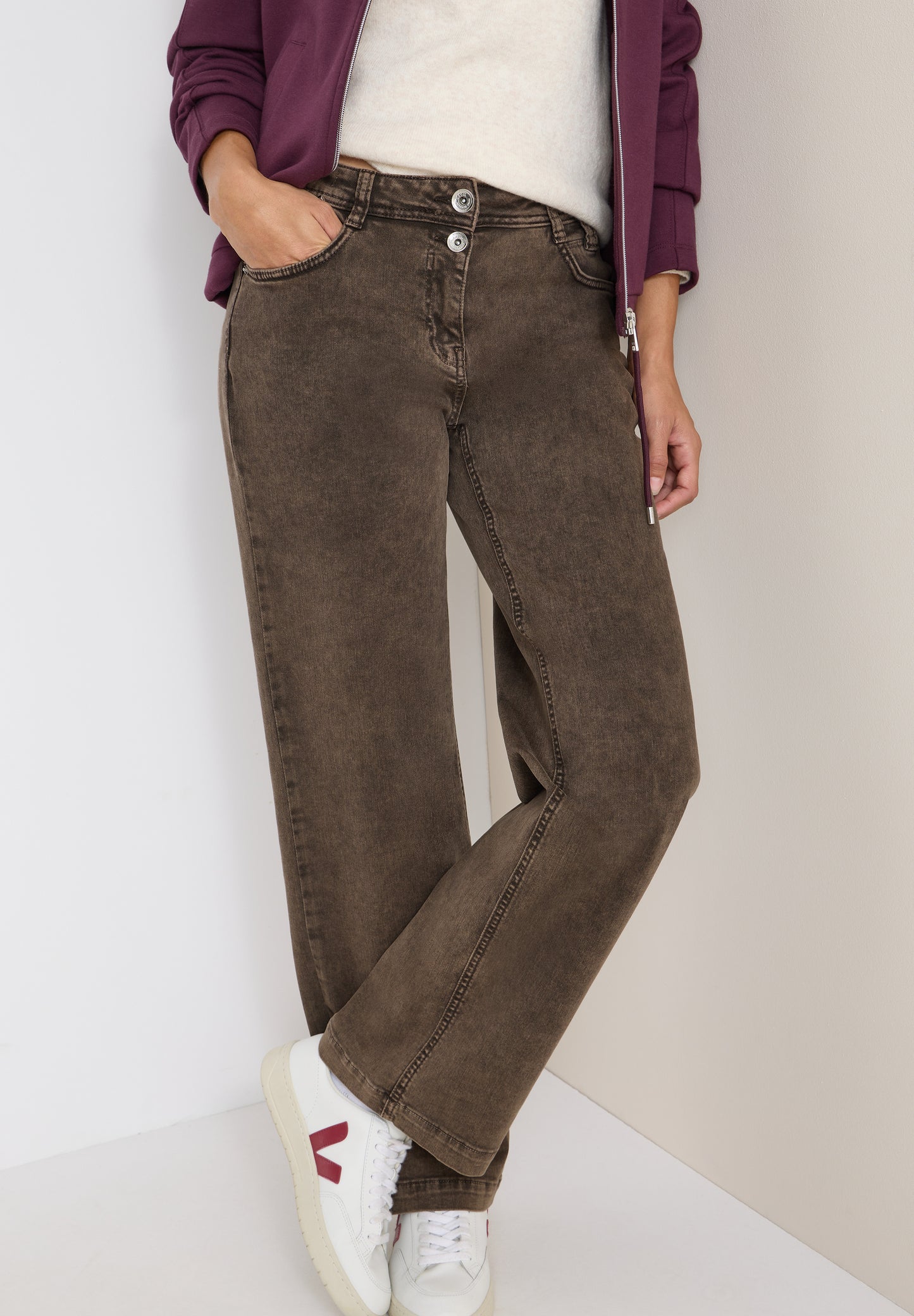 CECIL Wide Leg Jeans - Farbe: chocolate mousse