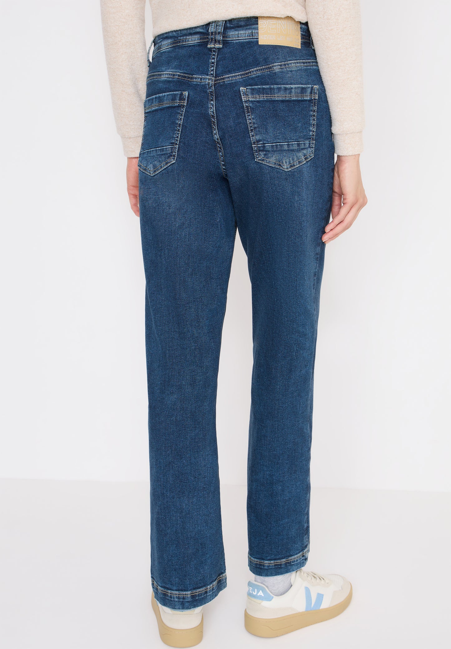 CECIL Wide Leg Patch Pocket Jeans - Farbe: mid blue used wash