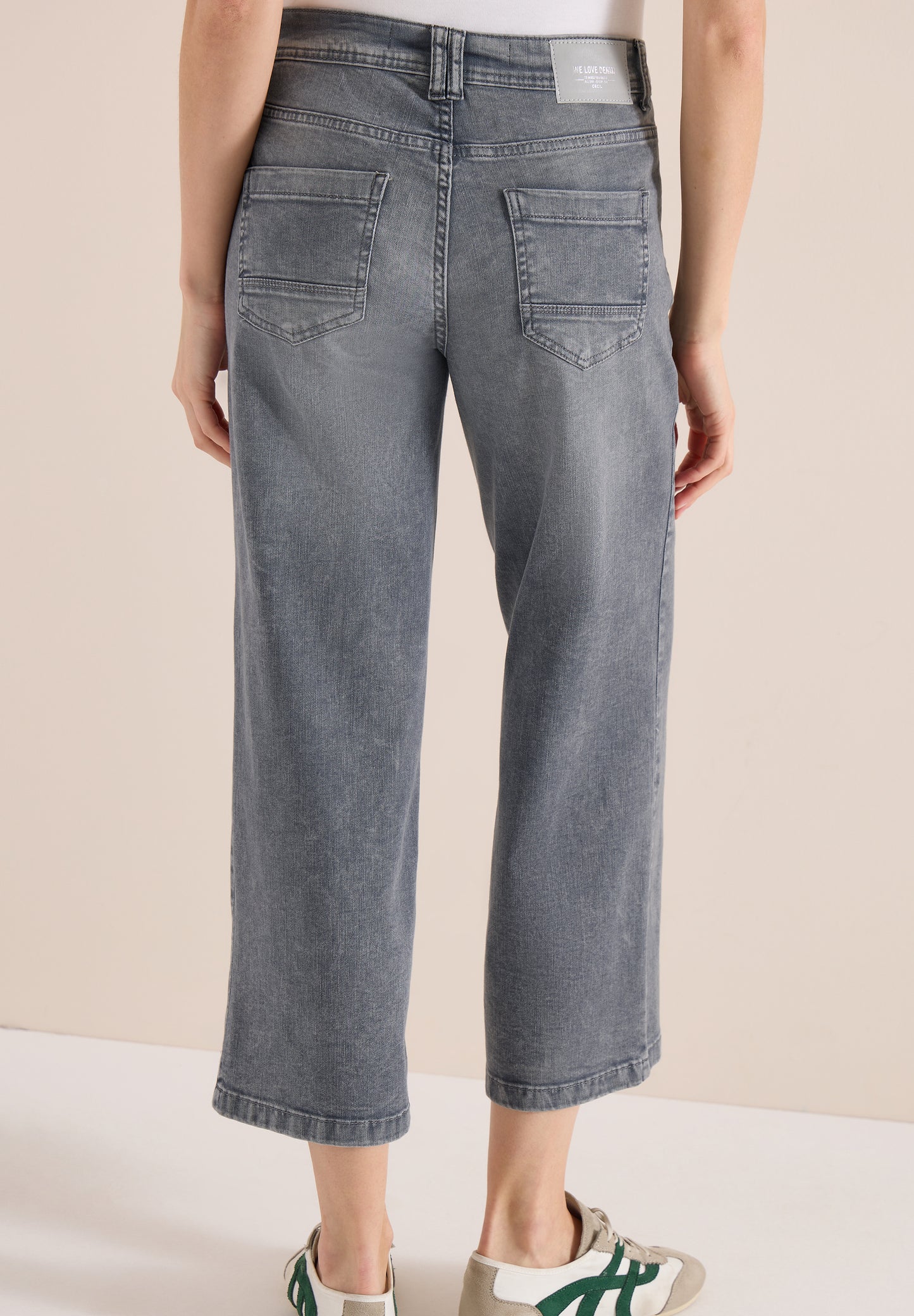 CECIL - High Waist Wide Leg Jeans im Loose Fit - Farbe: mid grey used wash