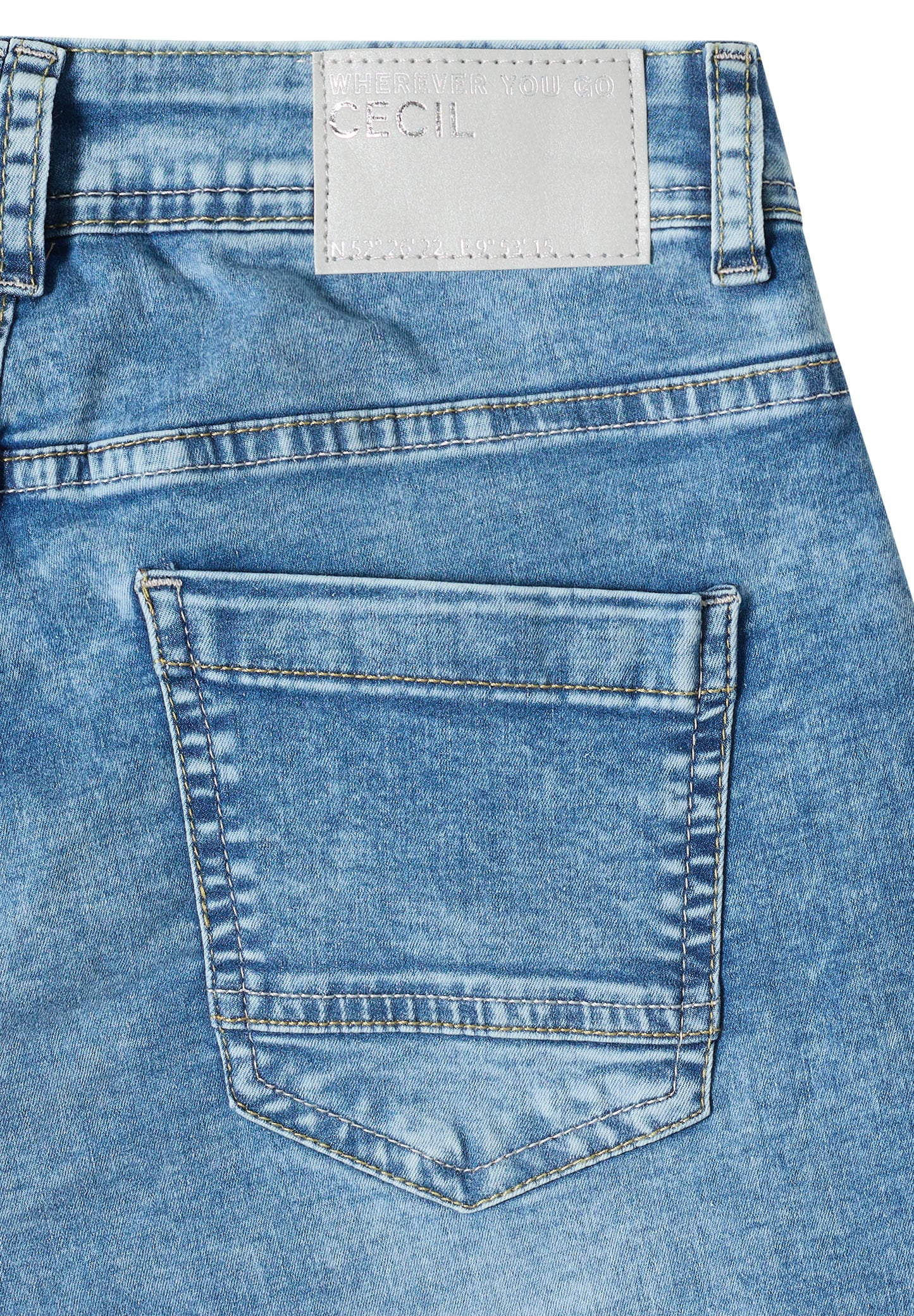 CECIL - Wide Leg Jeansshorts im Loose Fit - Farbe: light blue washed