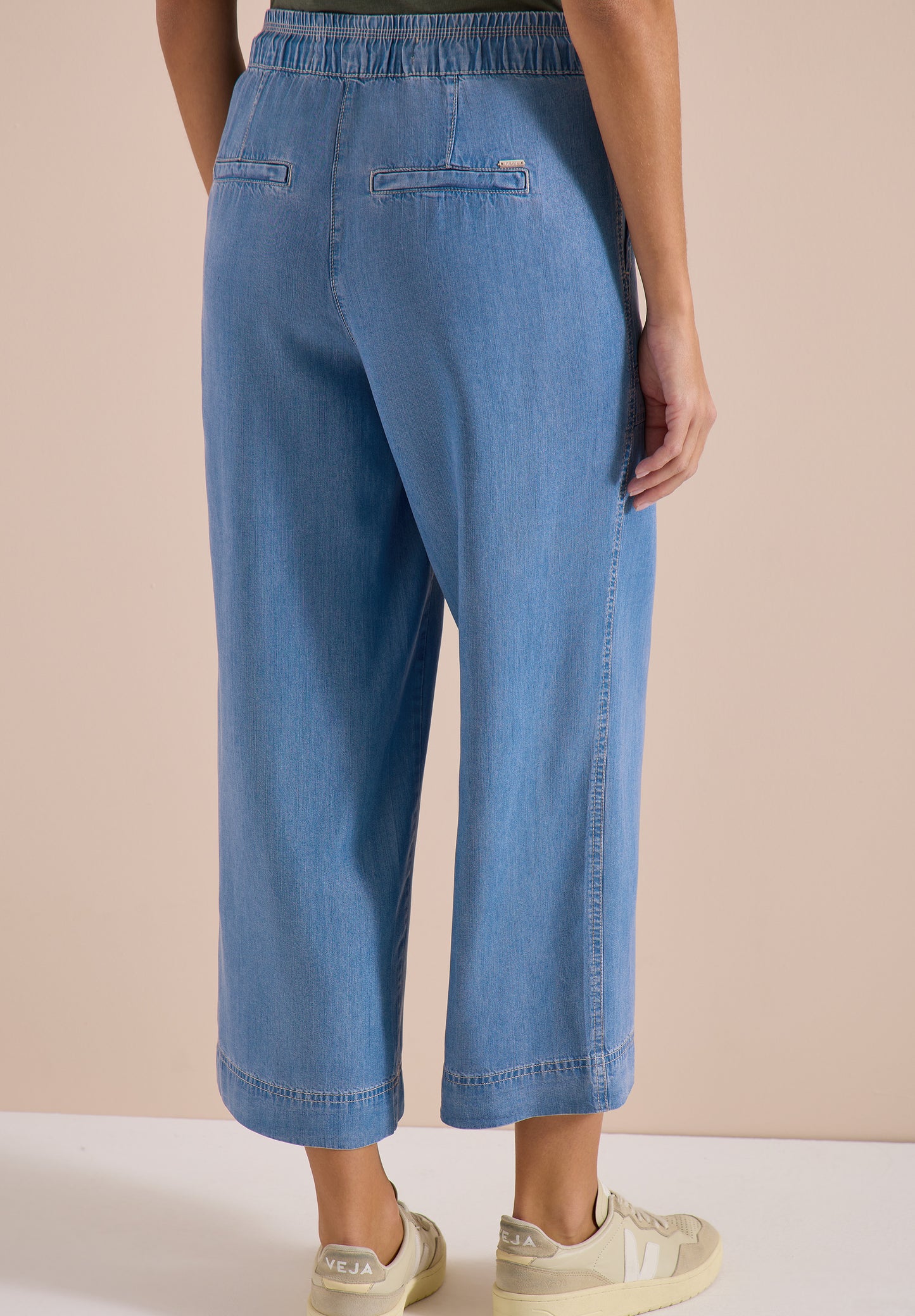 CECIL - High Waist Wide Leg Hose im Loose Fit - Farbe: mid blue wash