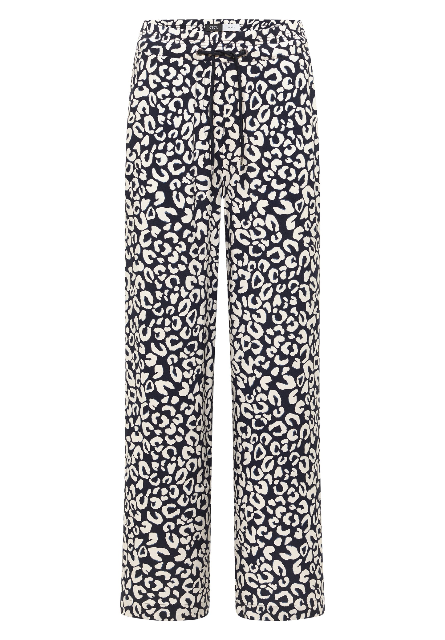 CECIL - Wide Leg Hose im Loose Fit mit Leo-Print - Farbe: urban dark blue