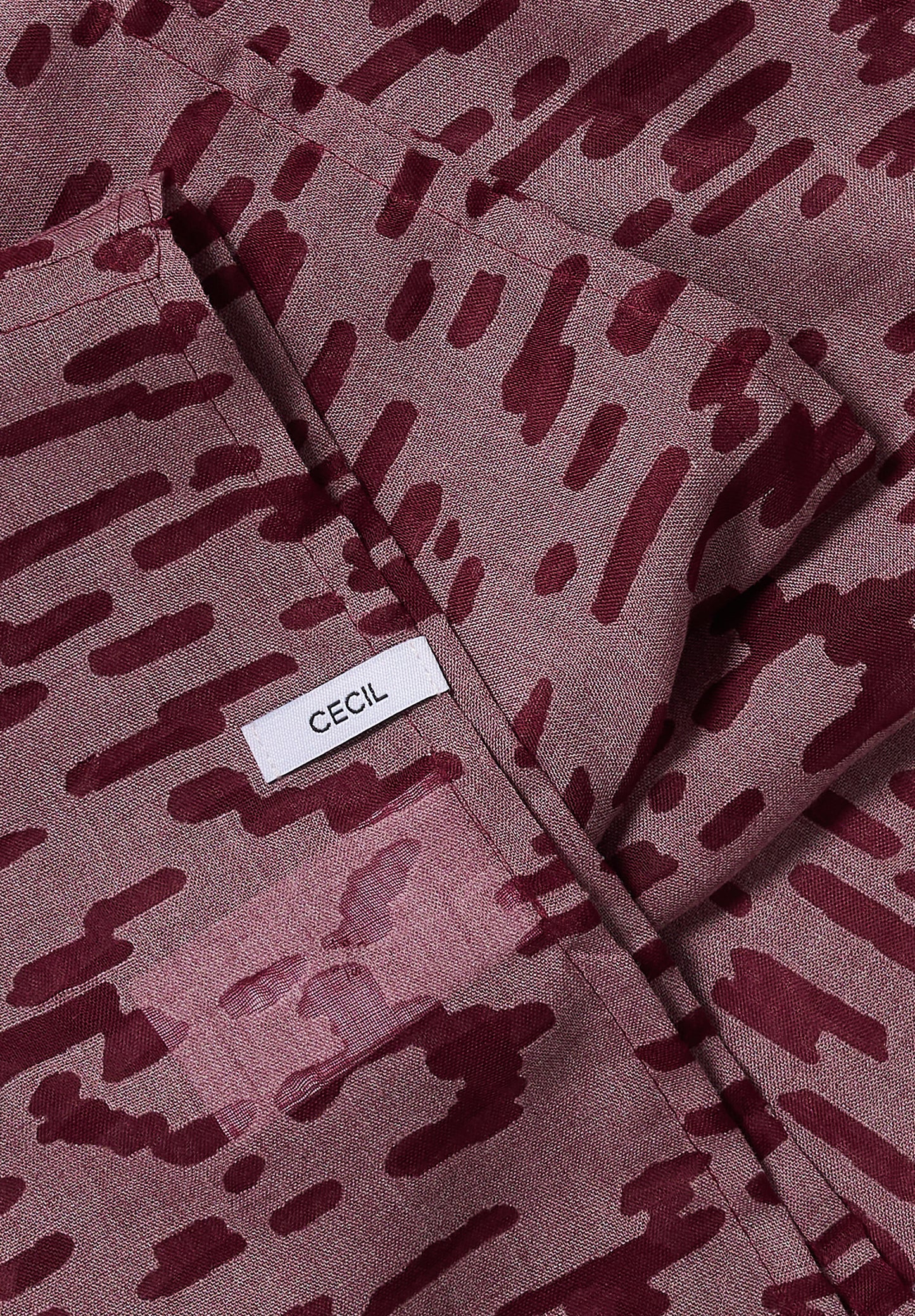 CECIL - Loop-Schal im Ausbrenner-Look - Farbe: red wine