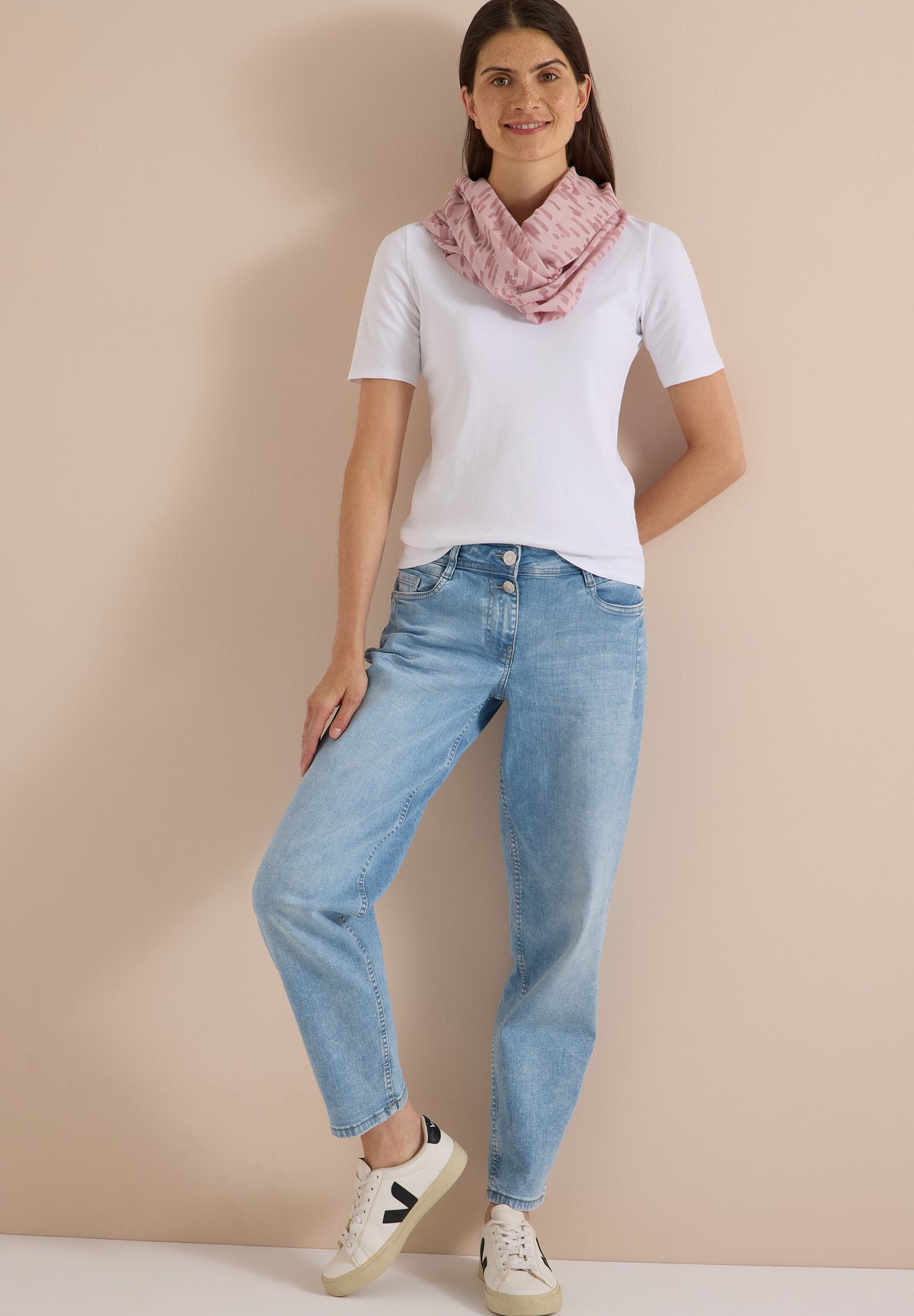 CECIL - Loop-Schal im Ausbrenner-Look - Farbe: velvet rose