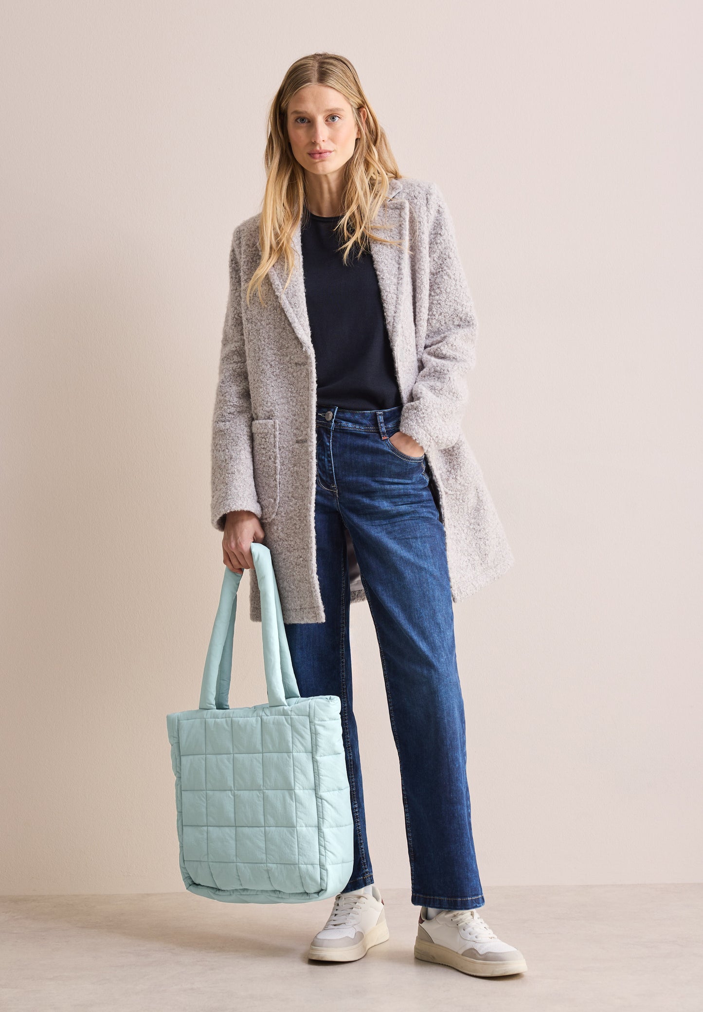 CECIL Shopper Tasche in Steppoptik - Farbe: mint grün