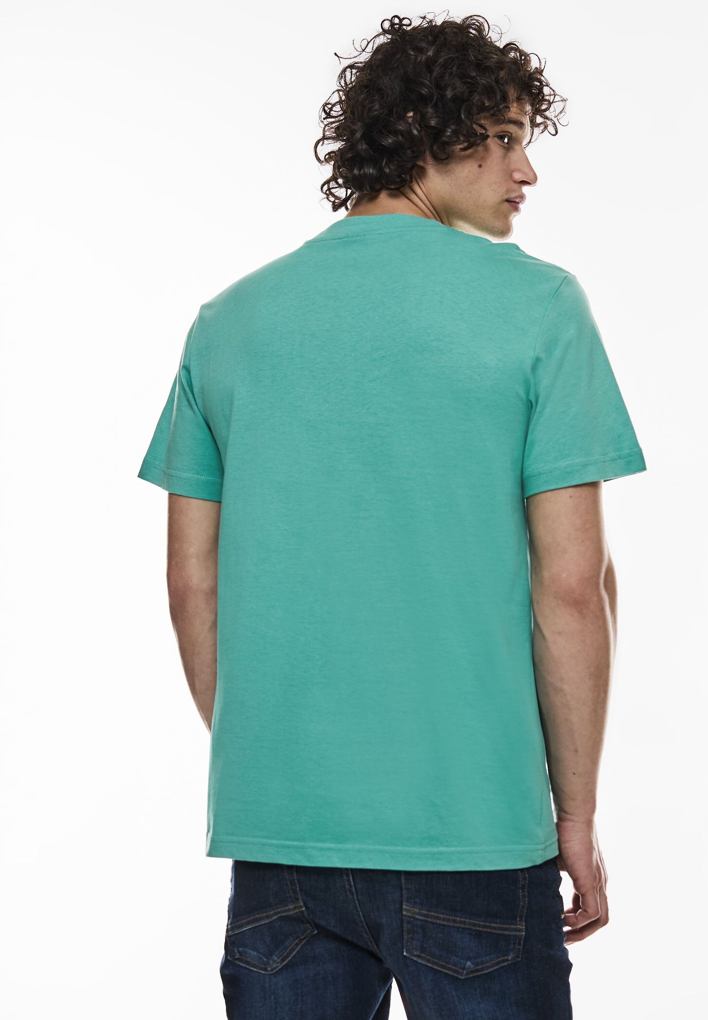 Street One MEN - Herren T-Shirt mit Brustprint - grün