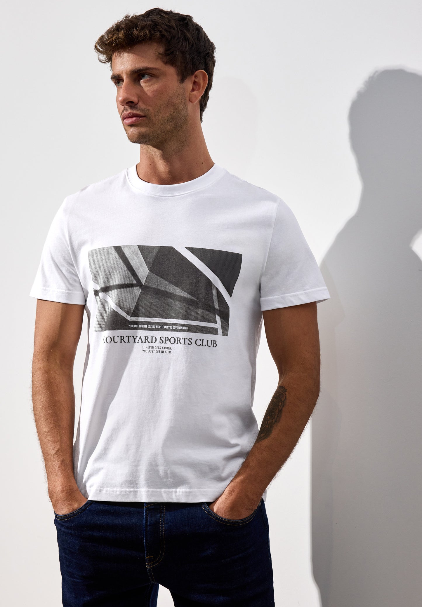 Street One MEN T-Shirt mit Print - Farbe: bright white