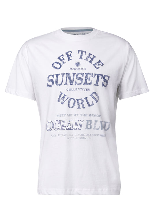 Street One MEN T-Shirt mit Print - Farbe: bright white