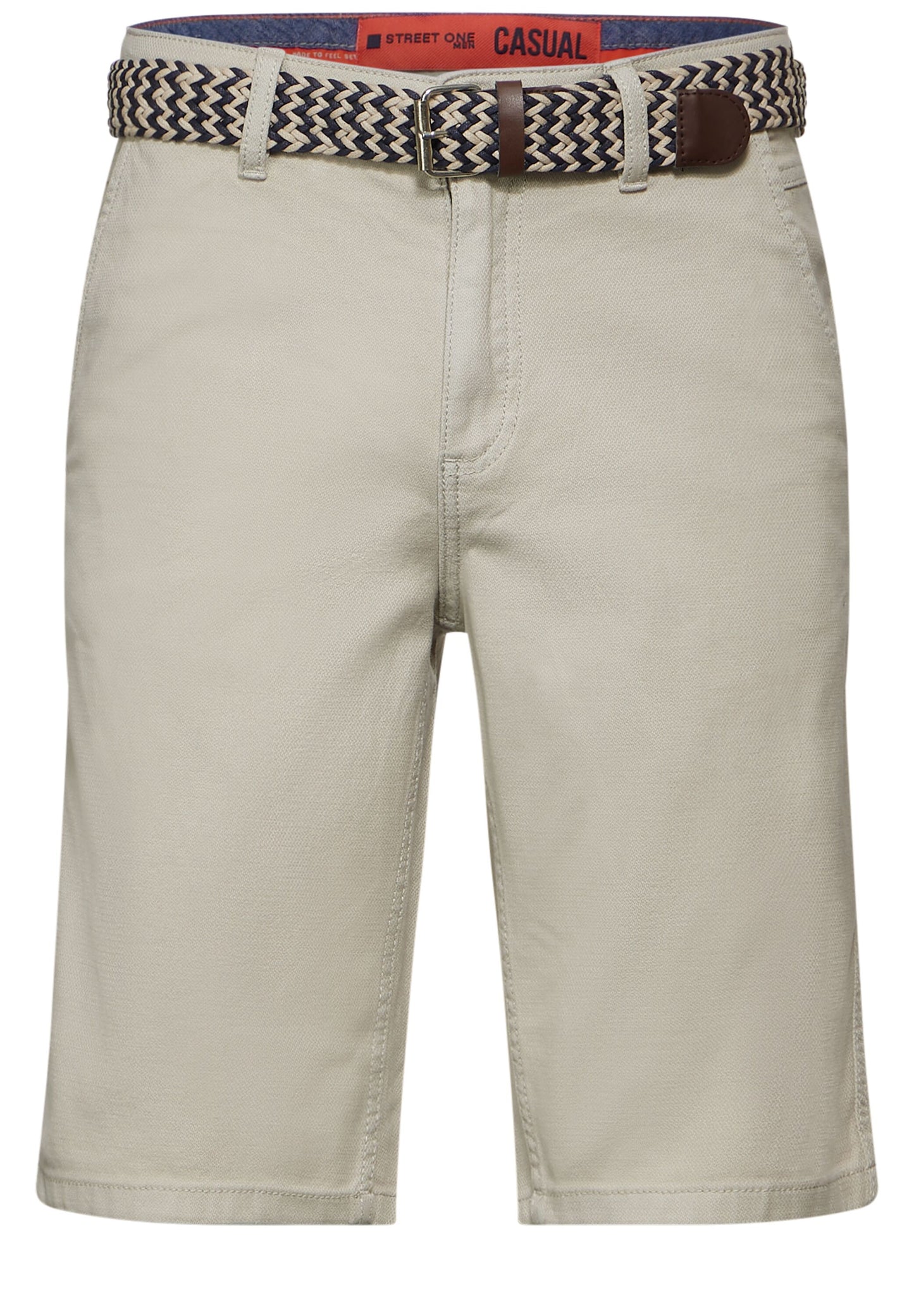 Street One MEN - Herren Chino Shorts mit Gürtel - light sand beige