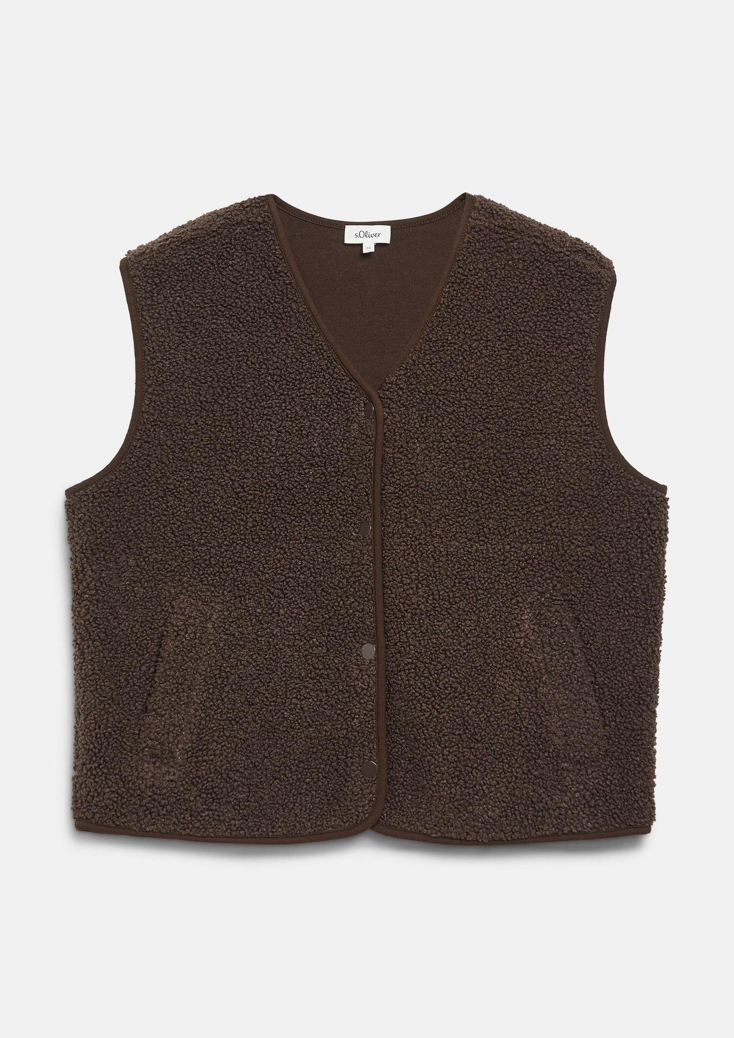 s.Oliver - Teddy-Weste im Relaxed Fit - Farbe: Dunkelbraun