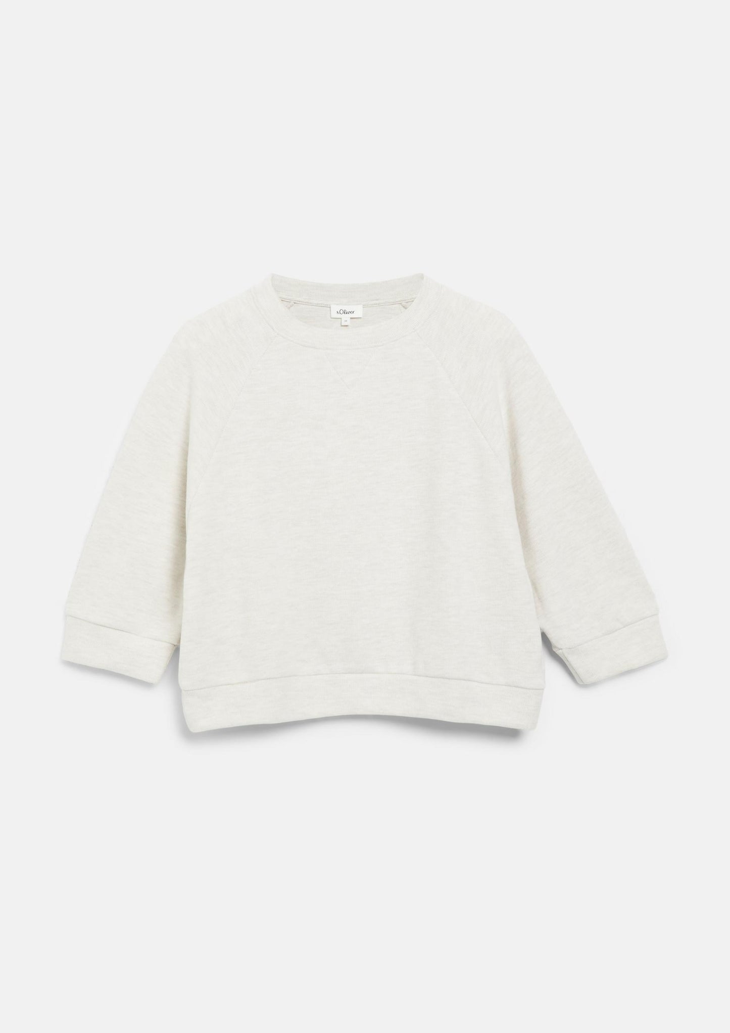 s.Oliver - Weiches Sweatshirt mit 3/4-Ärmeln - Farbe: Helles Beige