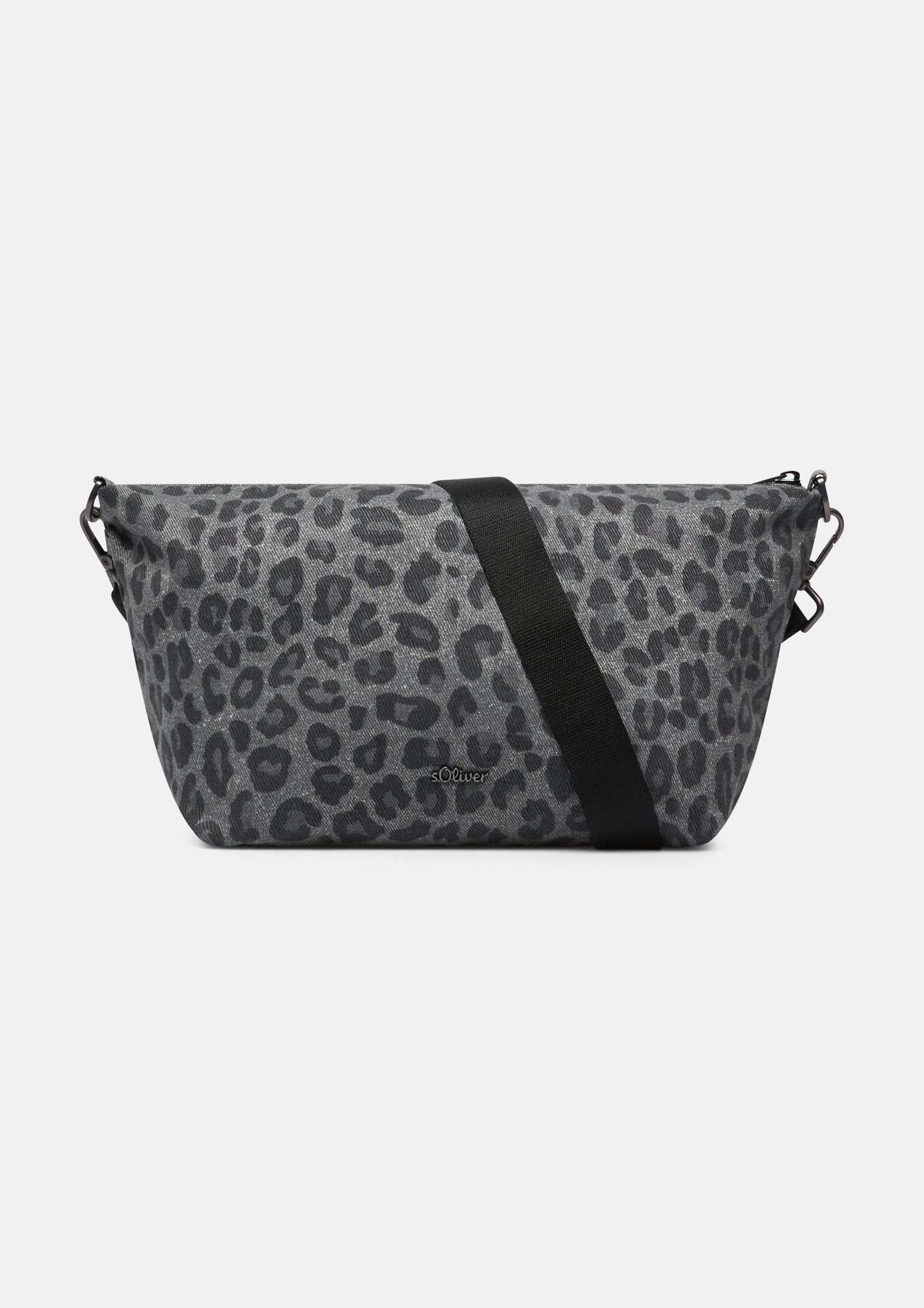 s.Oliver - Crossbody Bag mit Animal-Muster und Reißverschlussfach - Farbe: Dunkelgrau