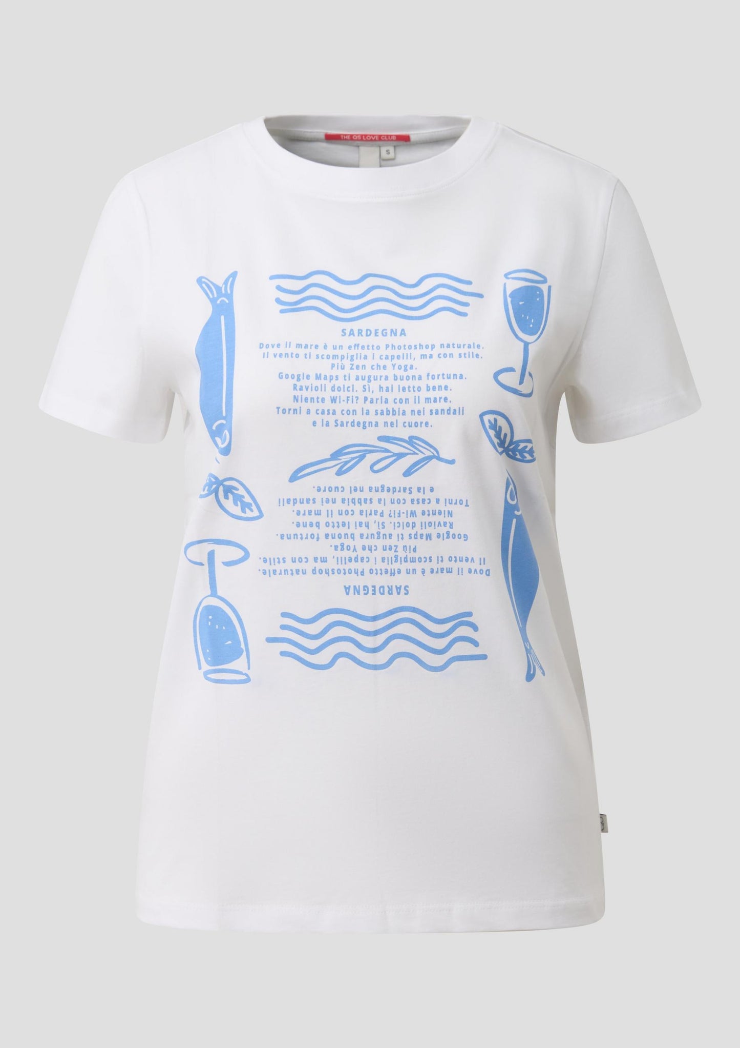 QS - Baumwollshirt mit Frontprint - Farbe: Weiss