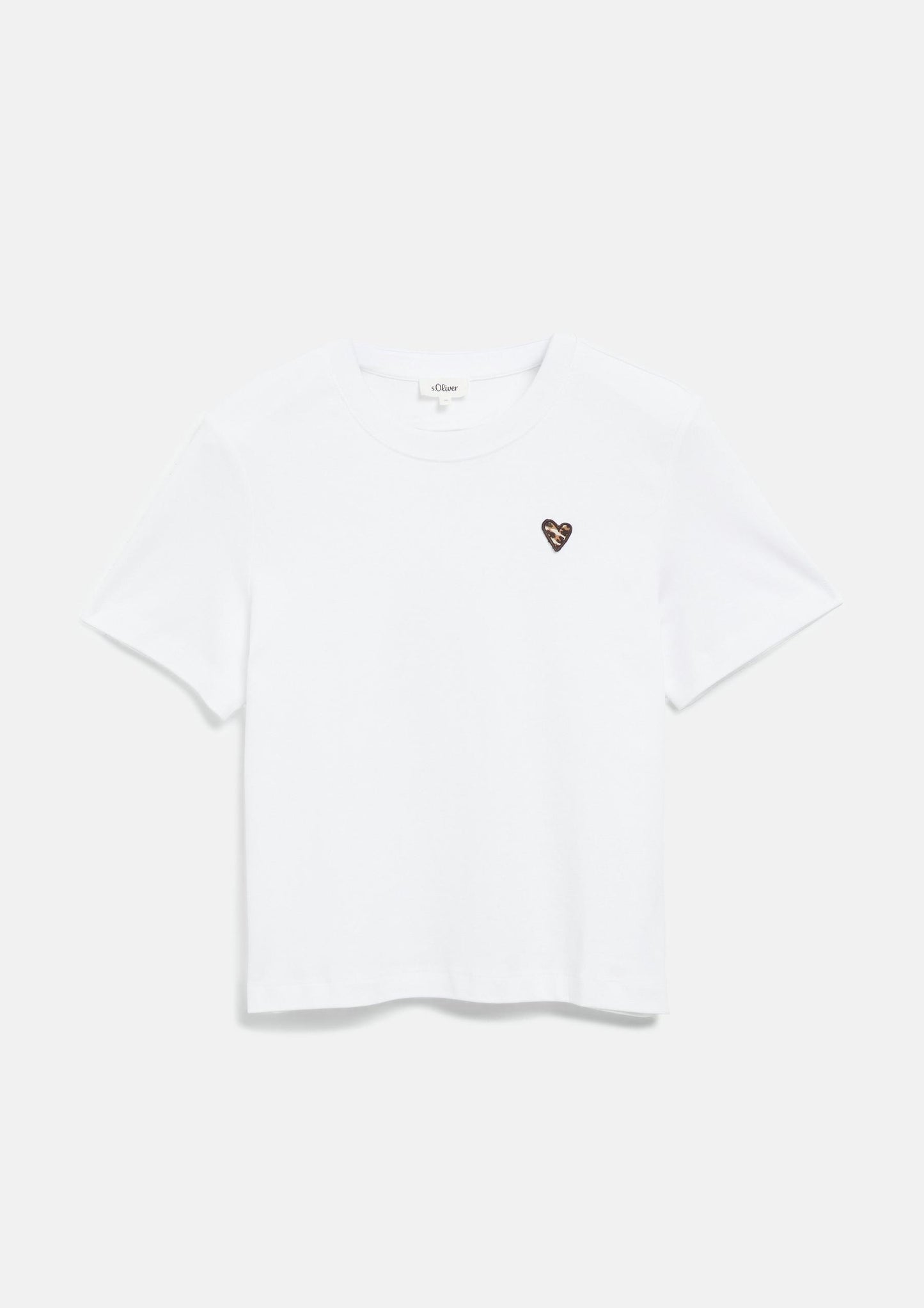 s.Oliver - T-Shirt mit Leo-Herz - Farbe: Weiss