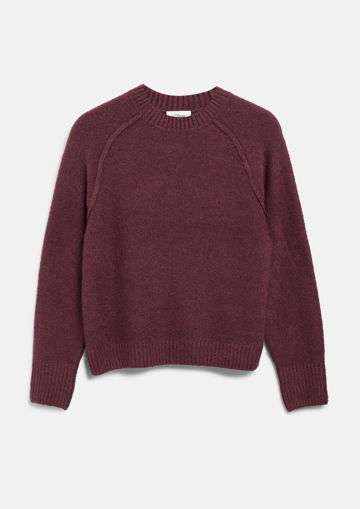 s.Oliver - Bouclé-Strickpullover im Relaxed Fit - Farbe: Bordeaux