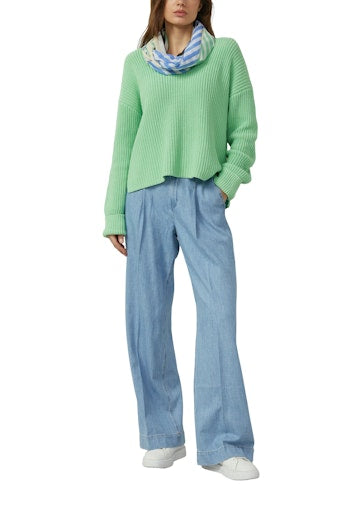 s.Oliver - Gestreifter Loop-Schal - Farbe: Navy