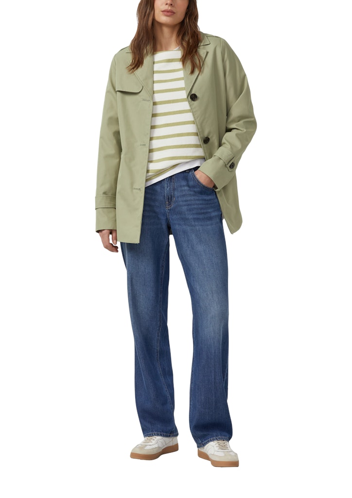 s.Oliver - Wasserabweisender Trenchcoat im Slim Fit - Farbe: Salbeigruen