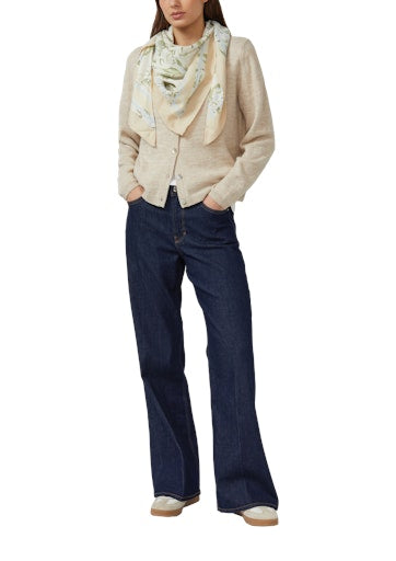 s.Oliver - Schal aus Webware mit floralem Muster - Farbe: Creme