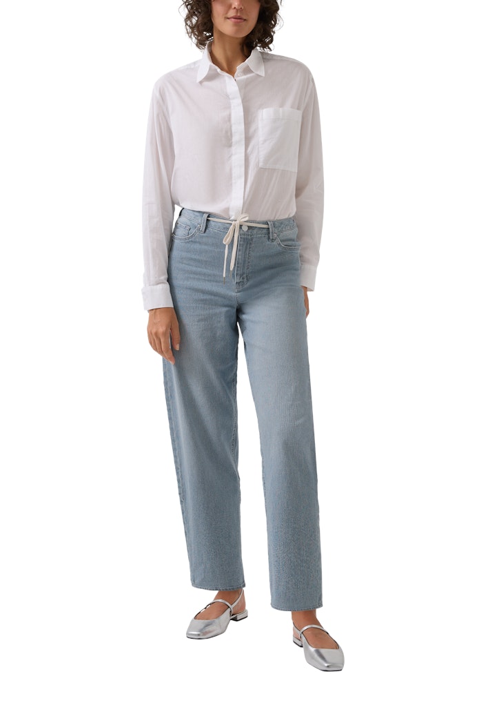 s.Oliver - Ankle Jeans / Regular Fit / High Rise / Barrel Leg / Leicht elastisch - Farbe: Blau