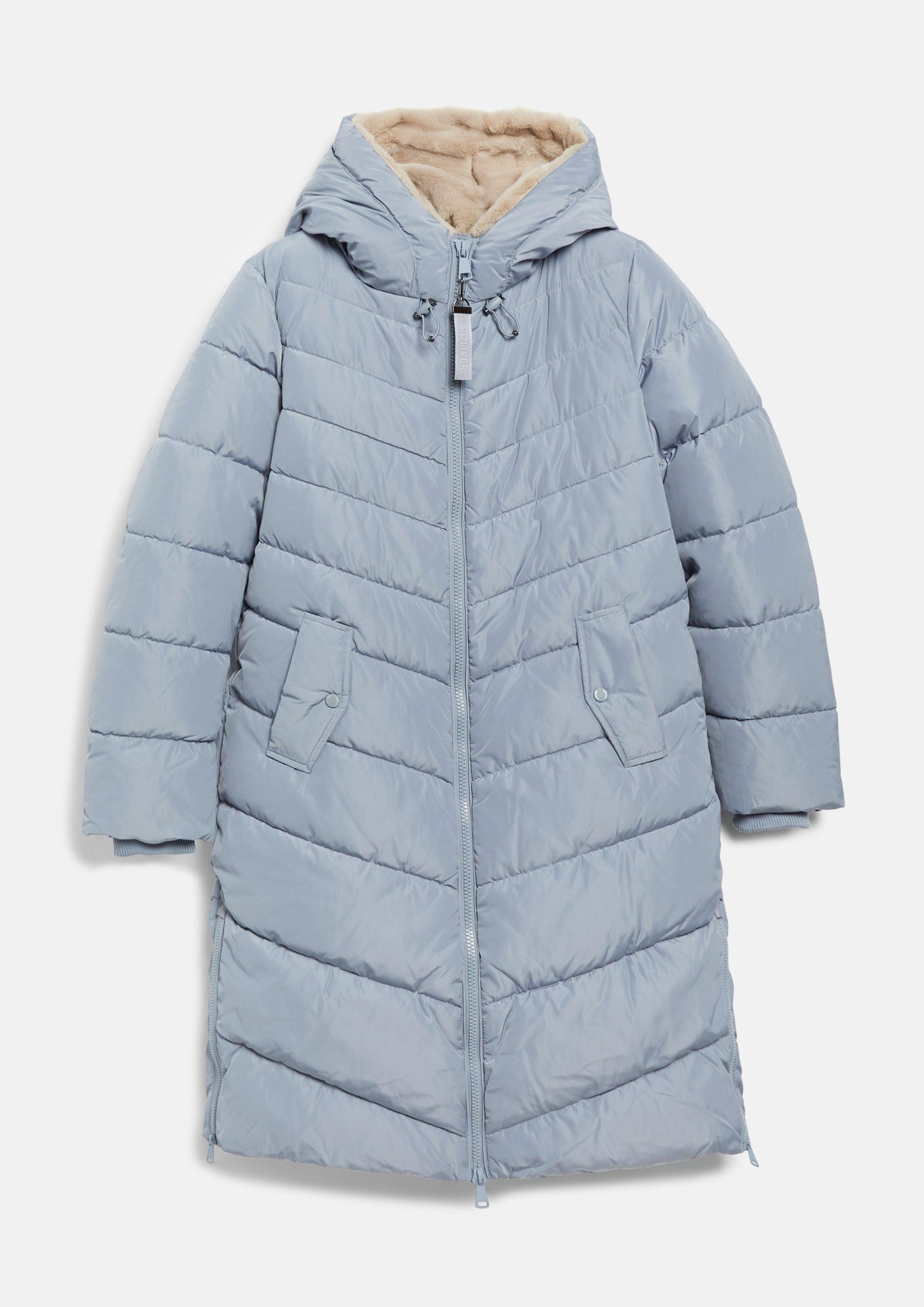 s.Oliver - Puffermantel mit Futter in Felloptik - Farbe: Blau blau