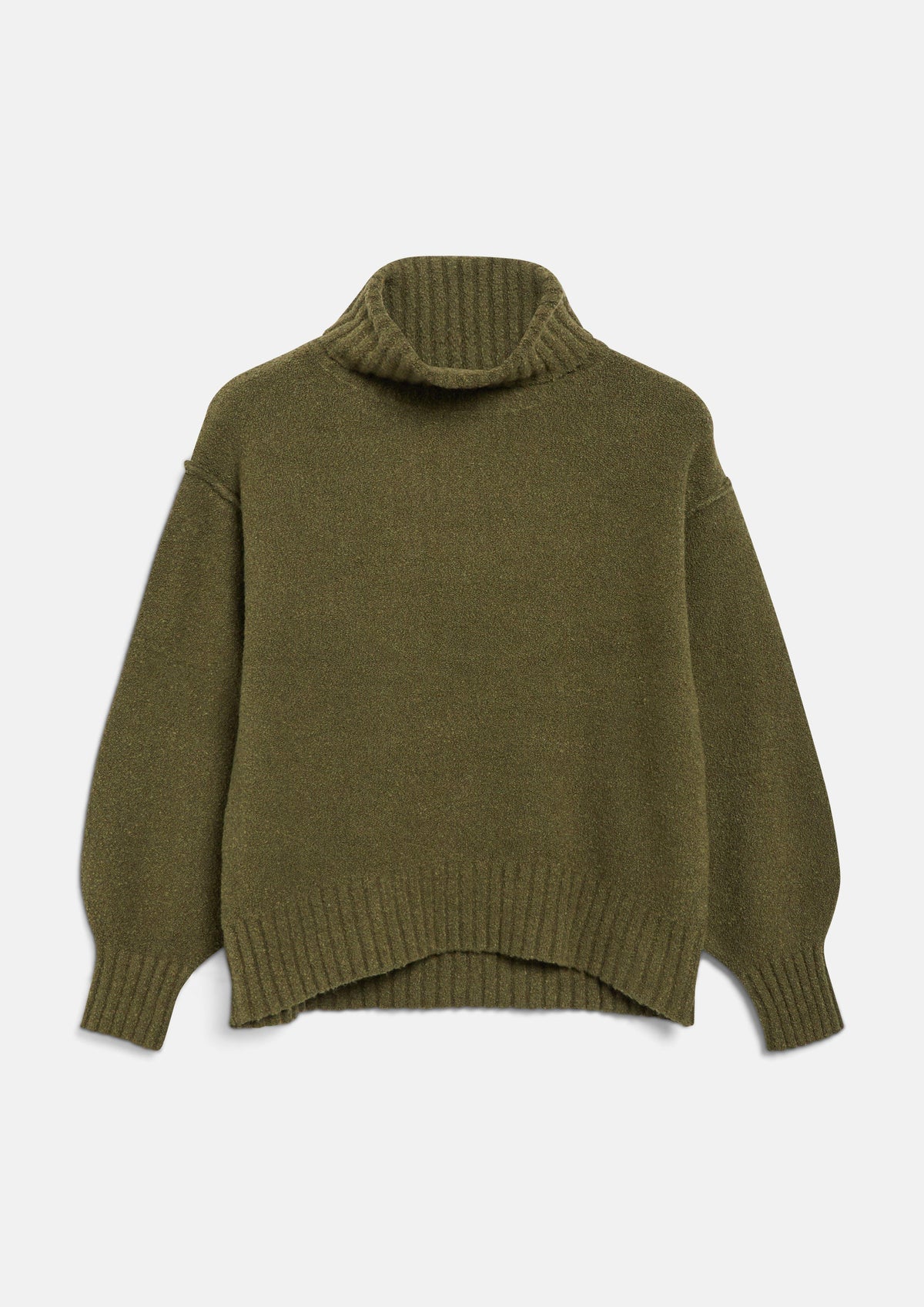 s.Oliver - Bouclé-Strickpullover mit Rollkragen - Farbe: Olive olive