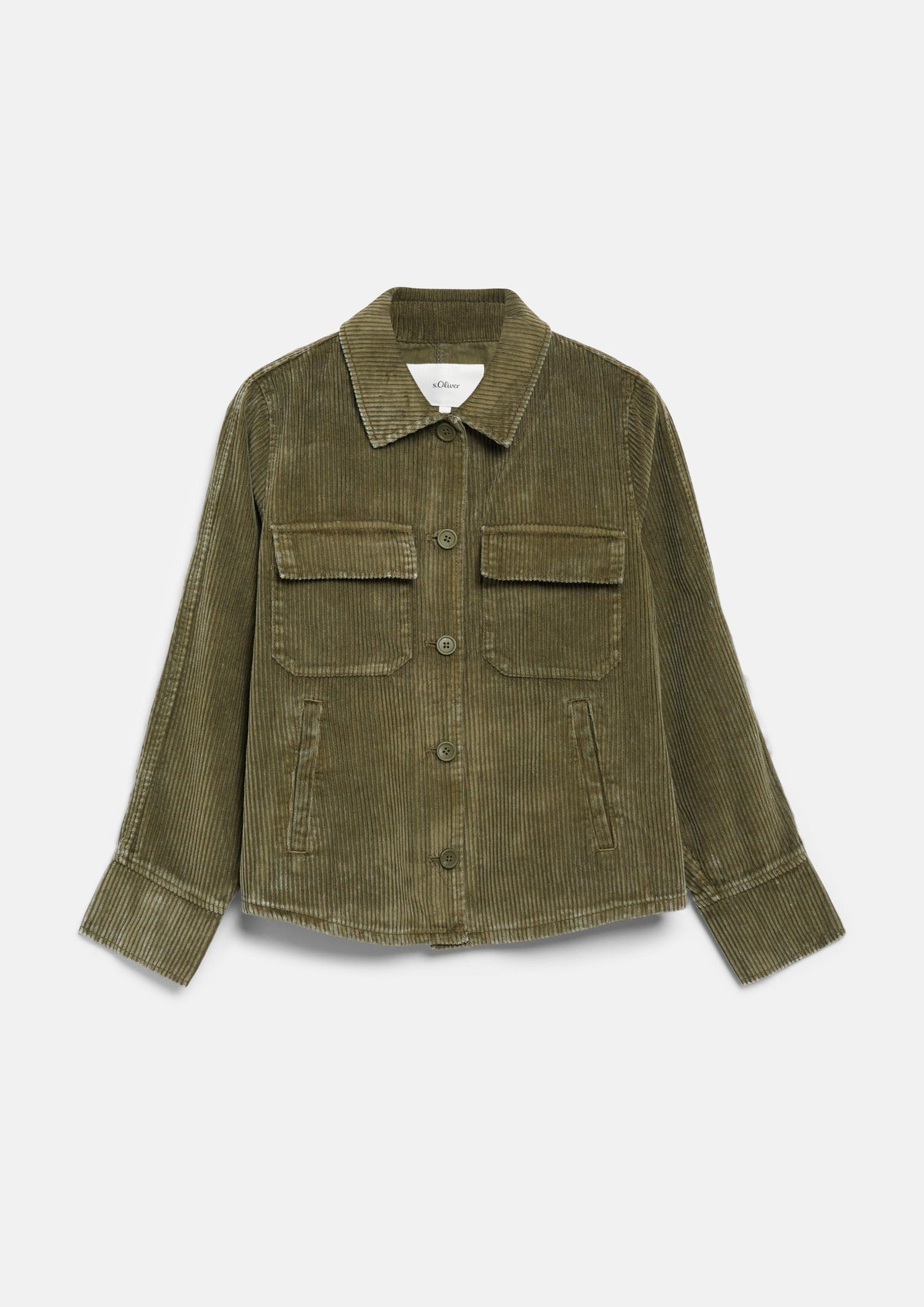 s.Oliver - Overshirt aus Cord / Relaxed Fit - Farbe: Olive olive