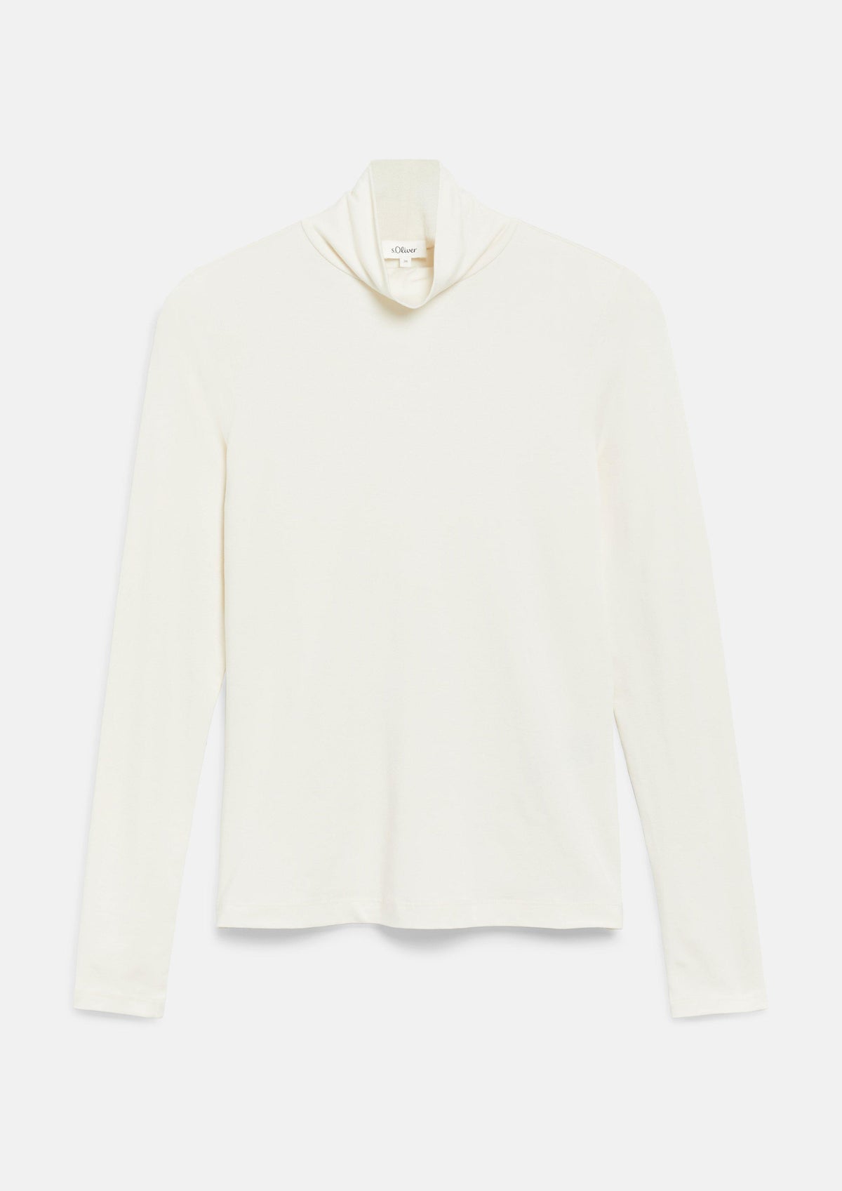 s.Oliver - Langarmshirt mit Rollkragen / Slim Fit - Farbe: Creme creme