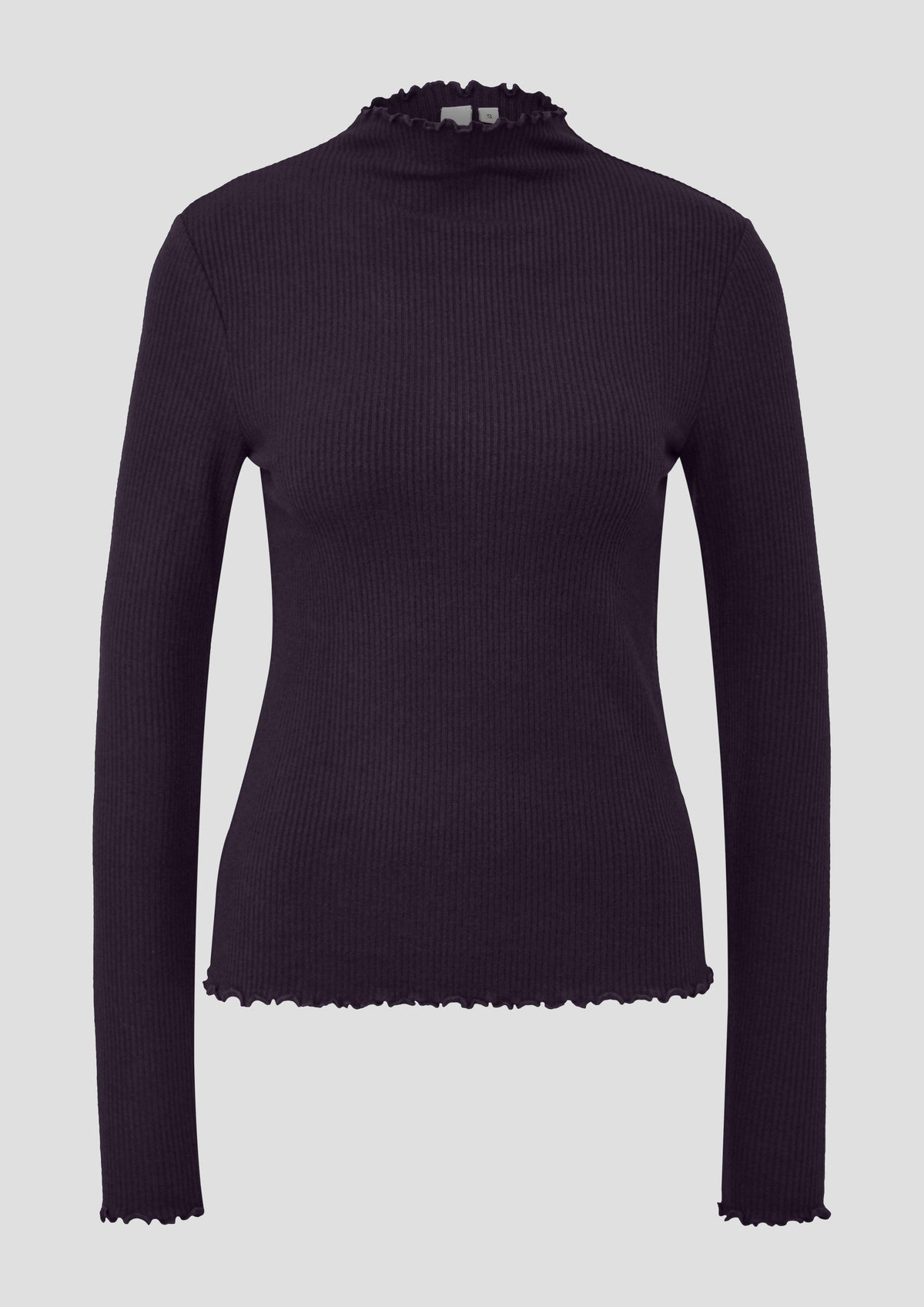 QS - Geripptes Langarmshirt in Melange-Optik | Vanessa Mai - Farbe: Lila lila