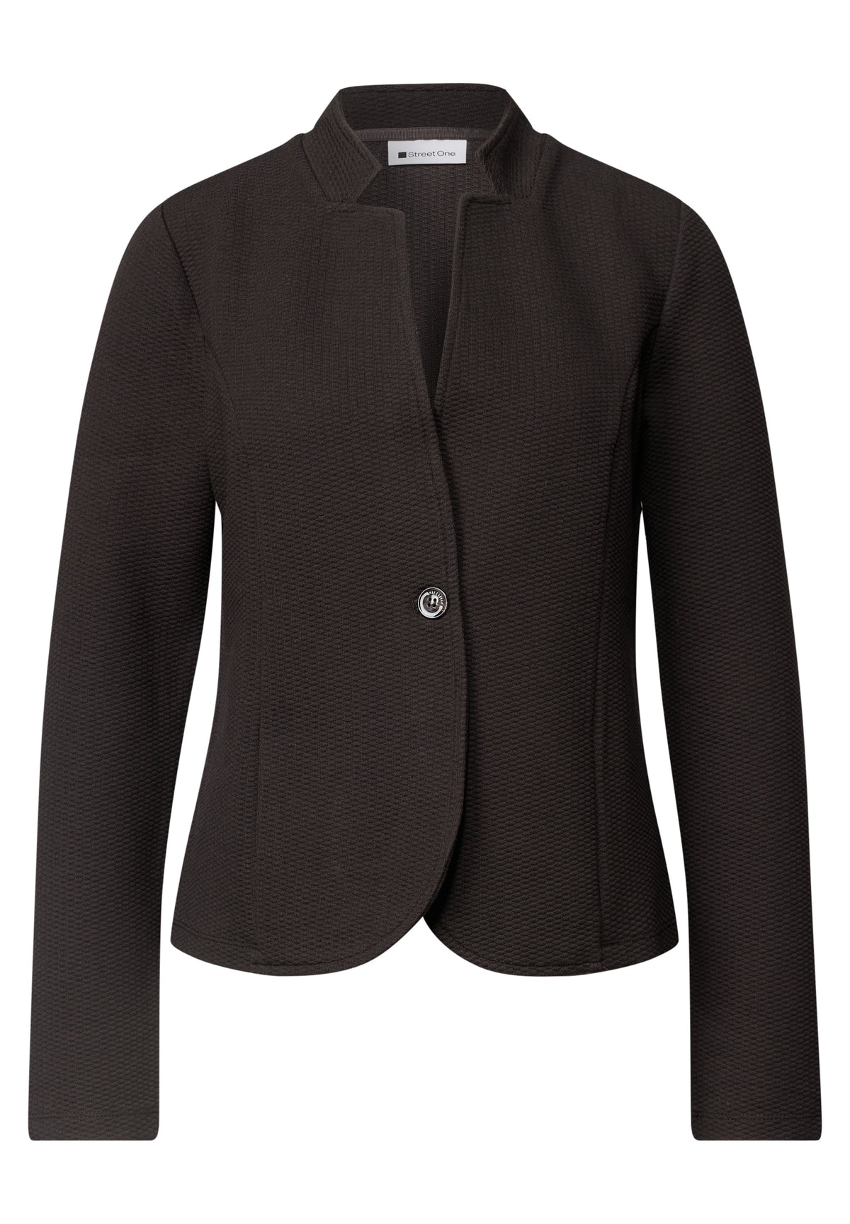 Street One Damen Jerseyblazer mit Struktur - Dunkelbraun black coffee