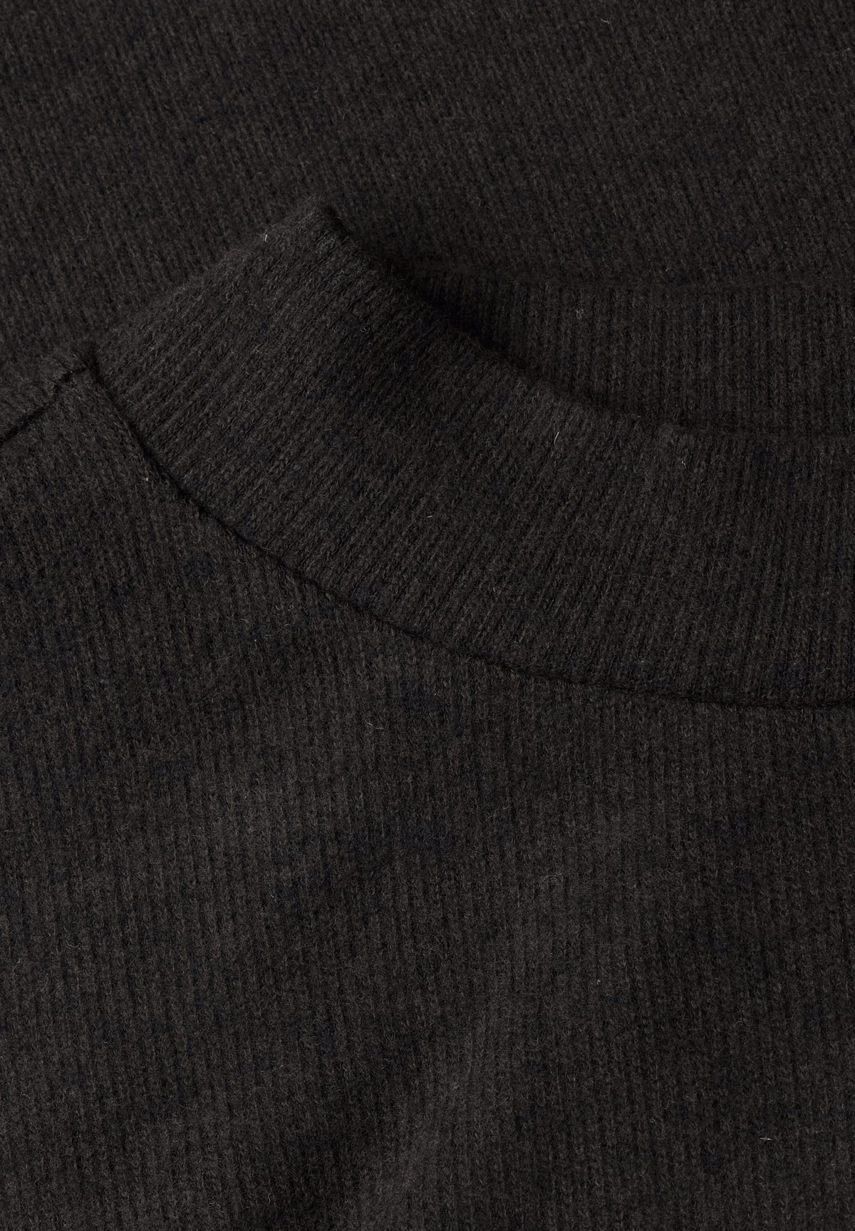 Street One Damen Langarmshirt mit Spitzenborte - Dunkelbraun meliert black coffee mel.