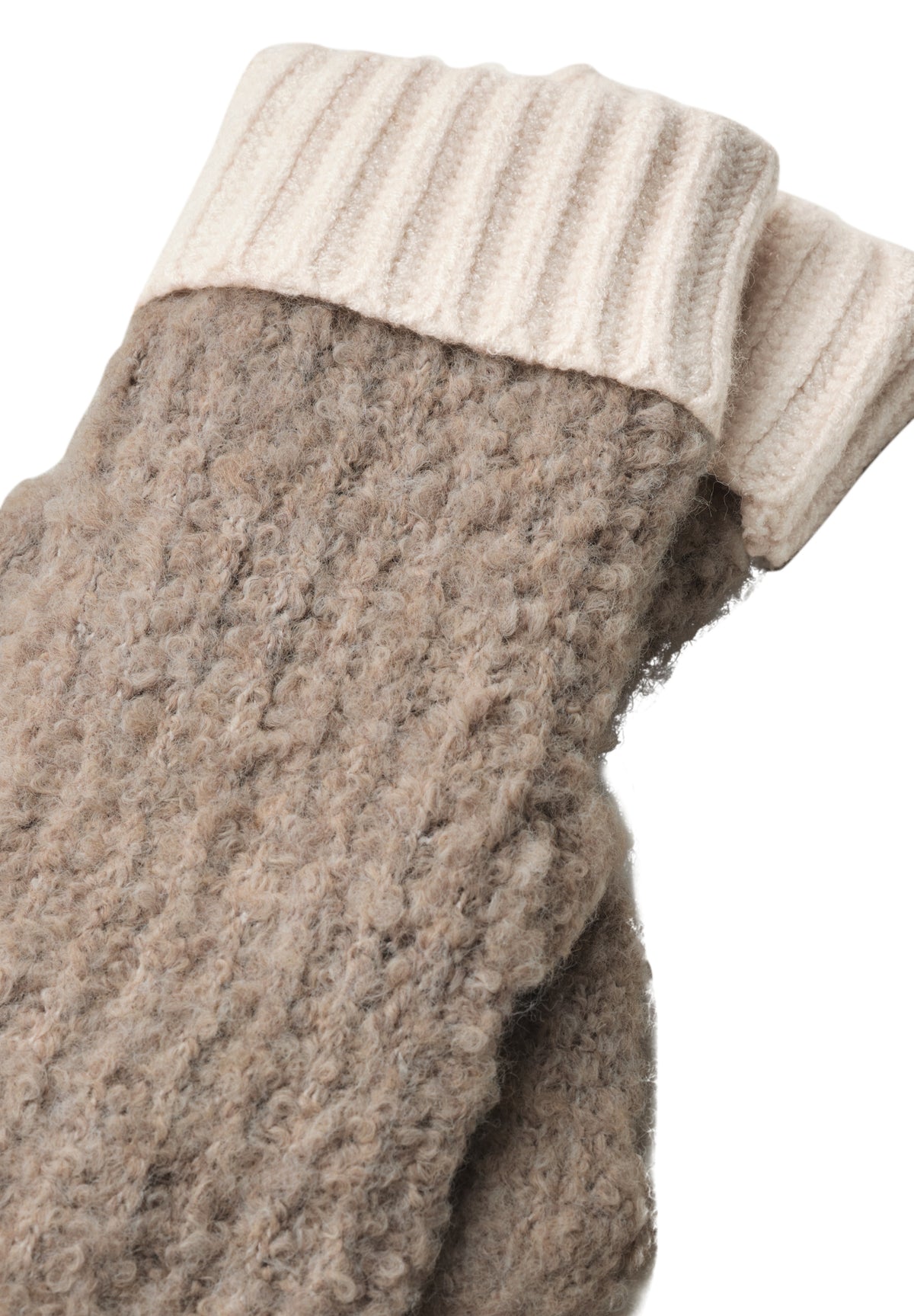 Street One Damen Bouclé-Mix Fäustlinge - Mokkabraun Muddy Mocha