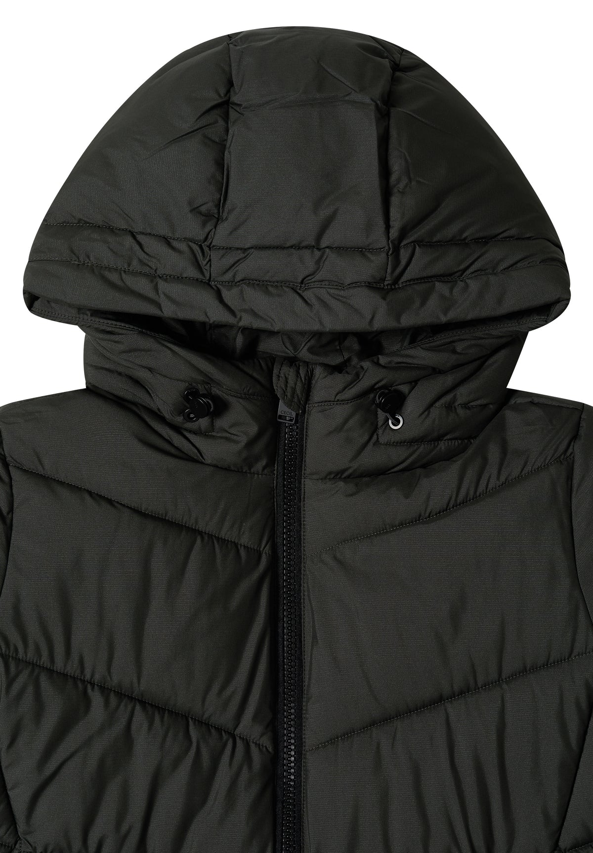 CECIL Damen Midi-Softshelljacke mit Kapuze - Olivgrün olive night