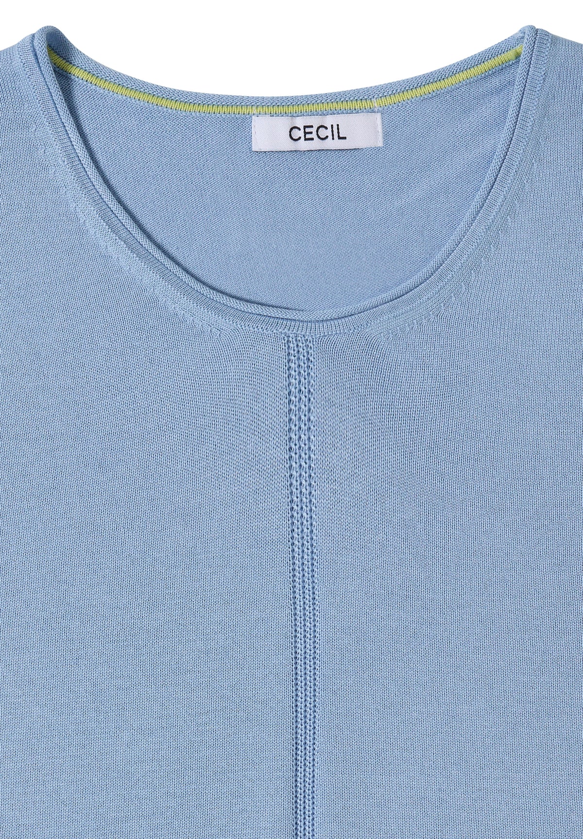 CECIL Damen Basic Pullover mit Rundhals - Blau easy blue