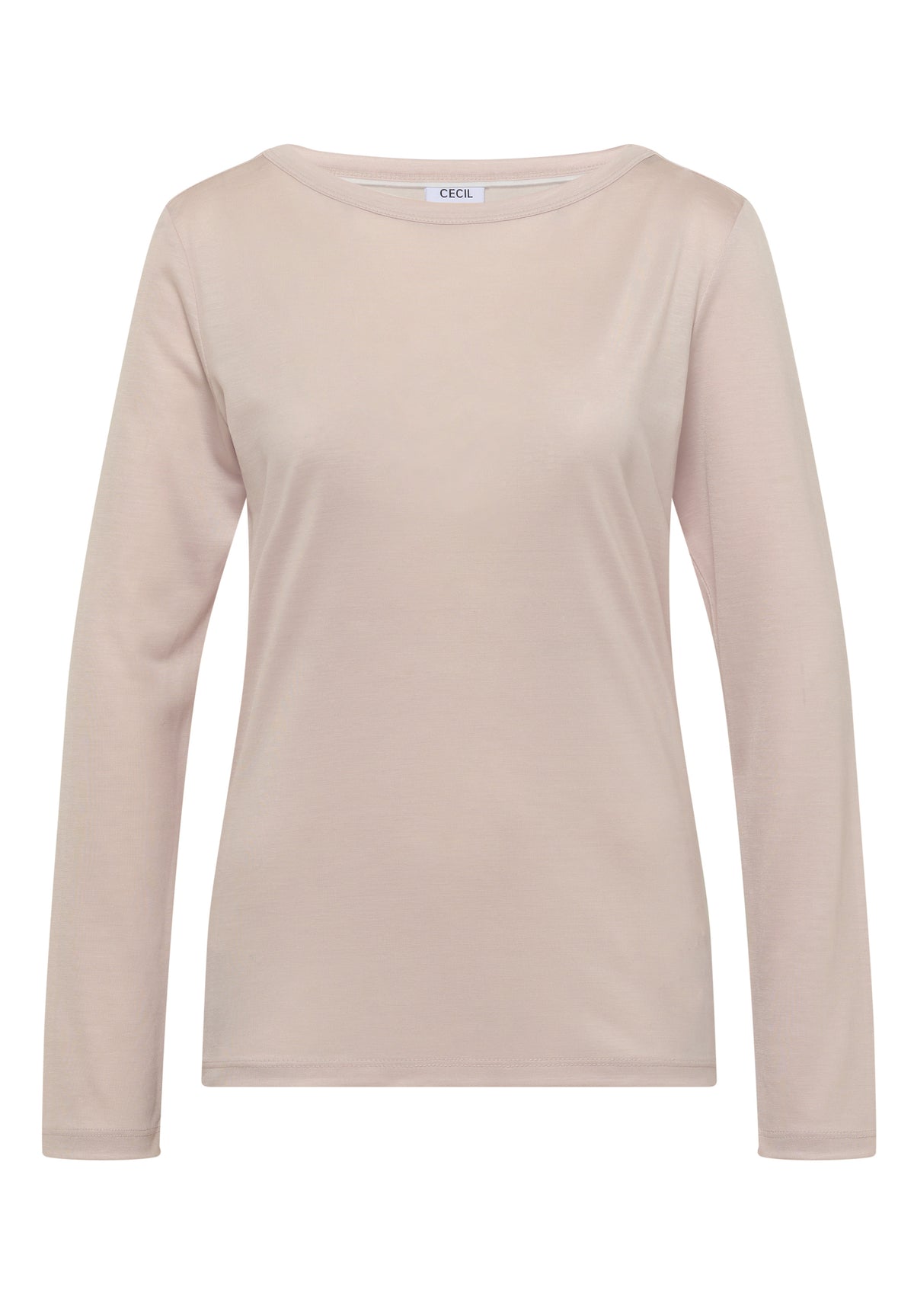 CECIL Damen Lyocell-Langarmshirt mit U-Boot-Ausschnitt - Kaschmirbeige cashmere beige