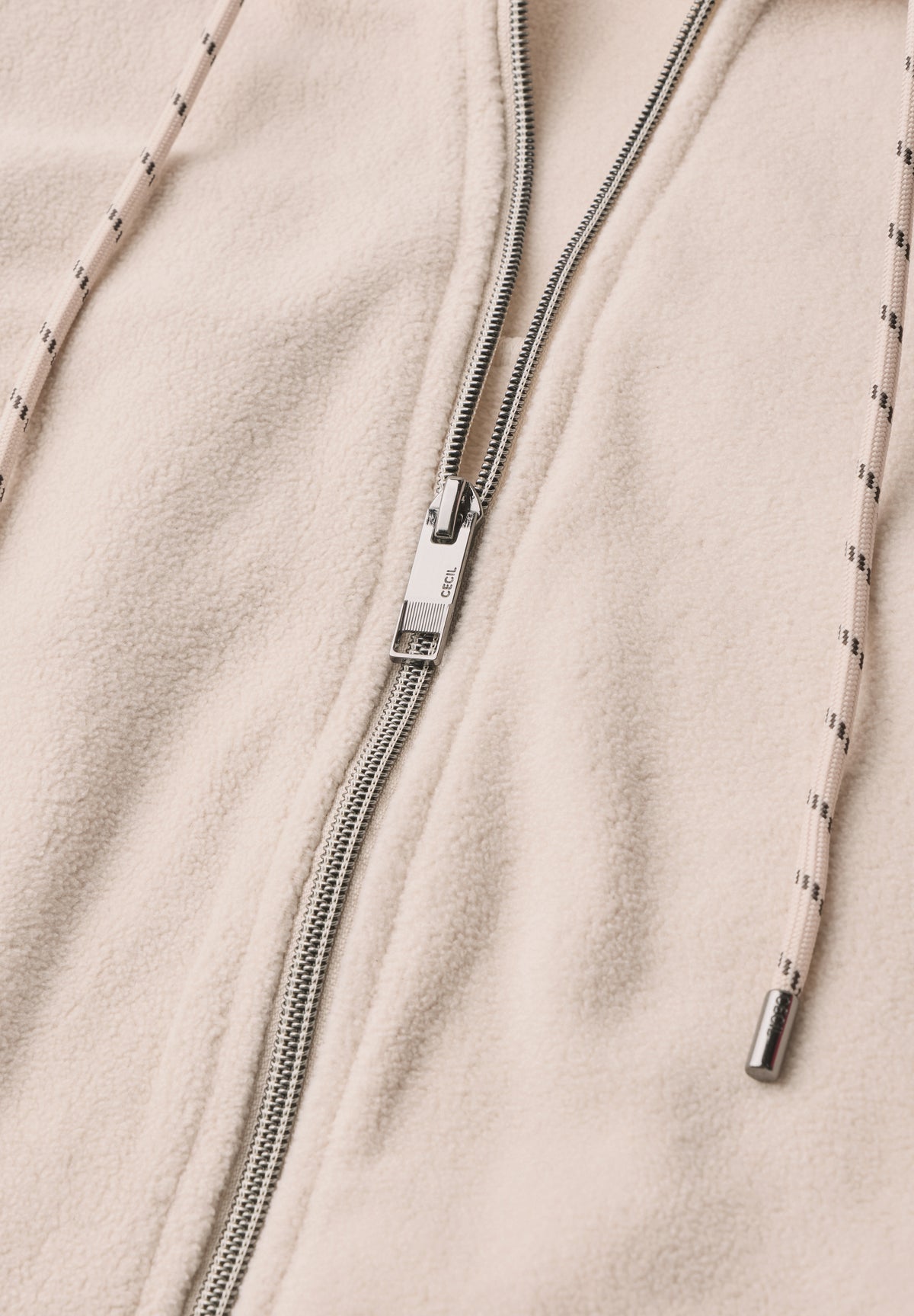 CECIL Damen Fleecejacke mit Kapuze - Kaschmirbeige cashmere beige