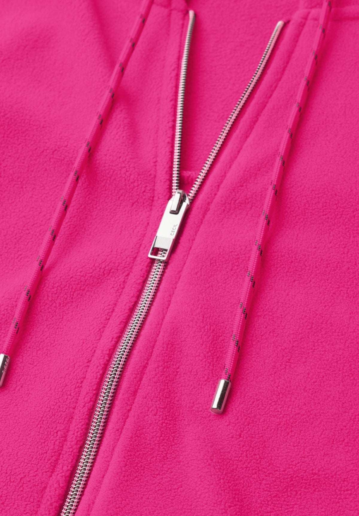 CECIL Damen Fleecejacke mit Kapuze - Pink pink flash