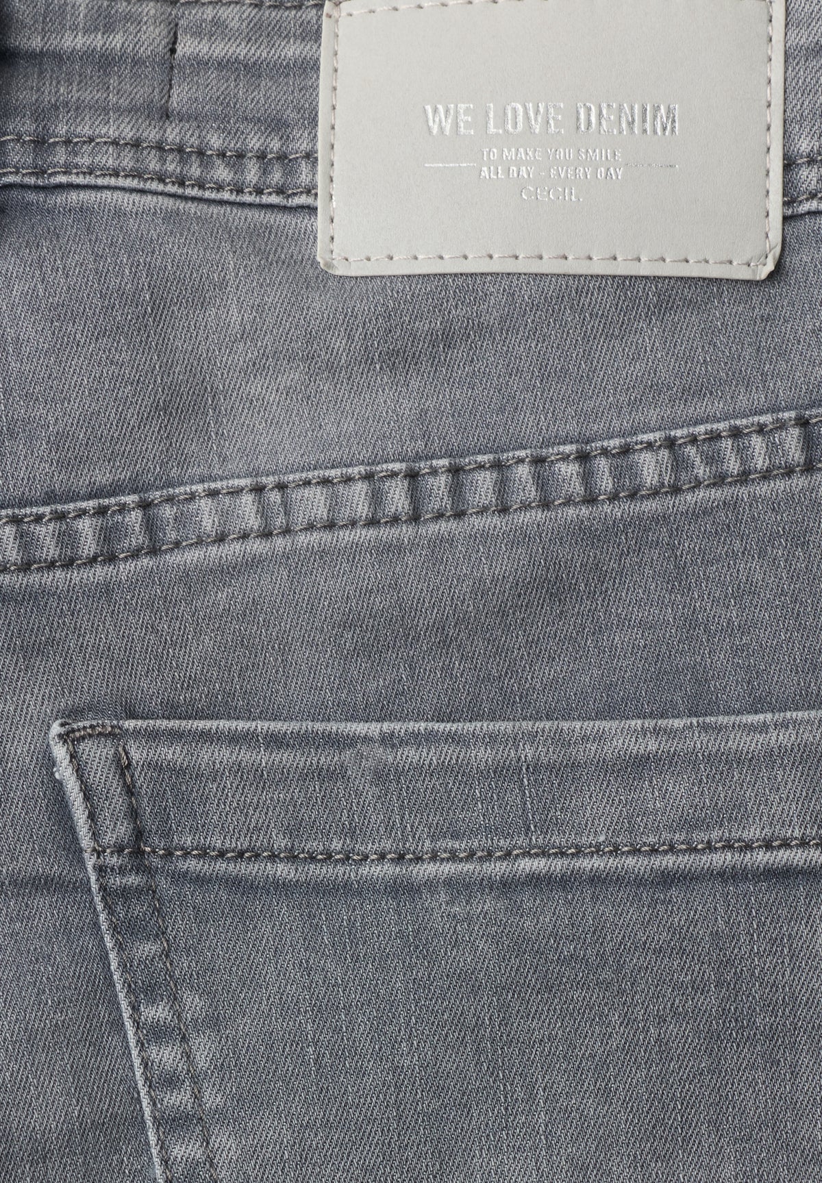CECIL Damen High Waist Wide Leg Jeans - Hellgrau light grey wash
