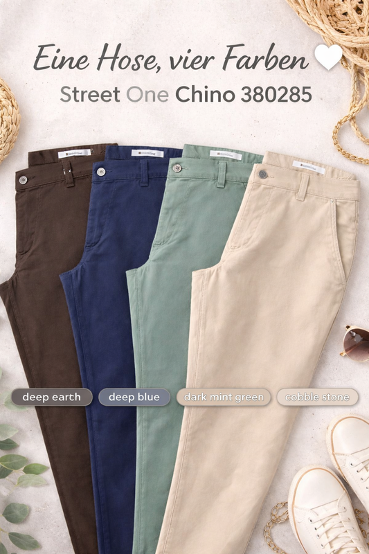 Eine Hose, vier Farben: Die Street One Chino 380285 für jeden Tag