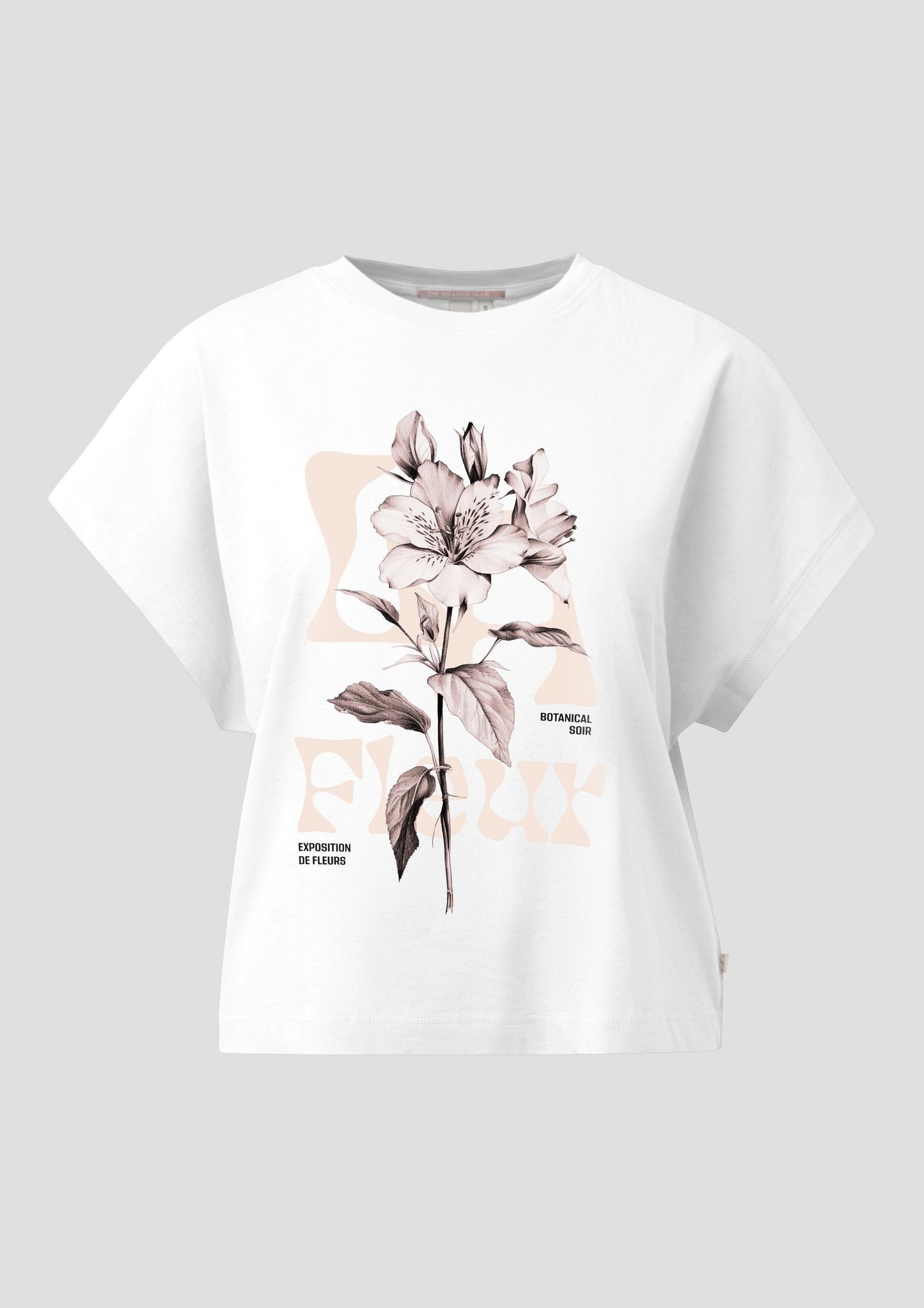 QS - Baumwollshirt mit Frontprint - Farbe: Weiss