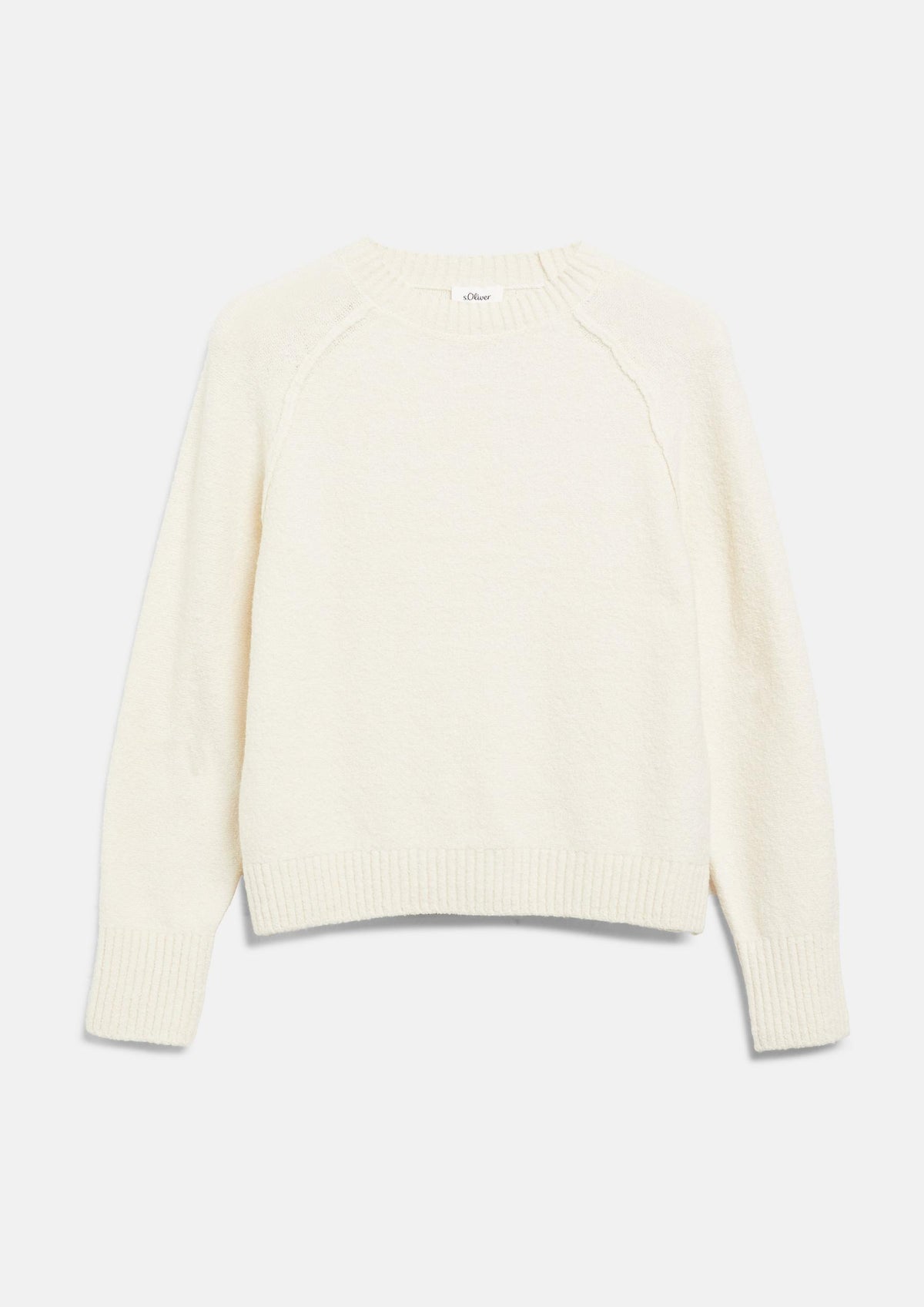 s.Oliver - Bouclé-Strickpullover im Relaxed Fit - Farbe: Creme