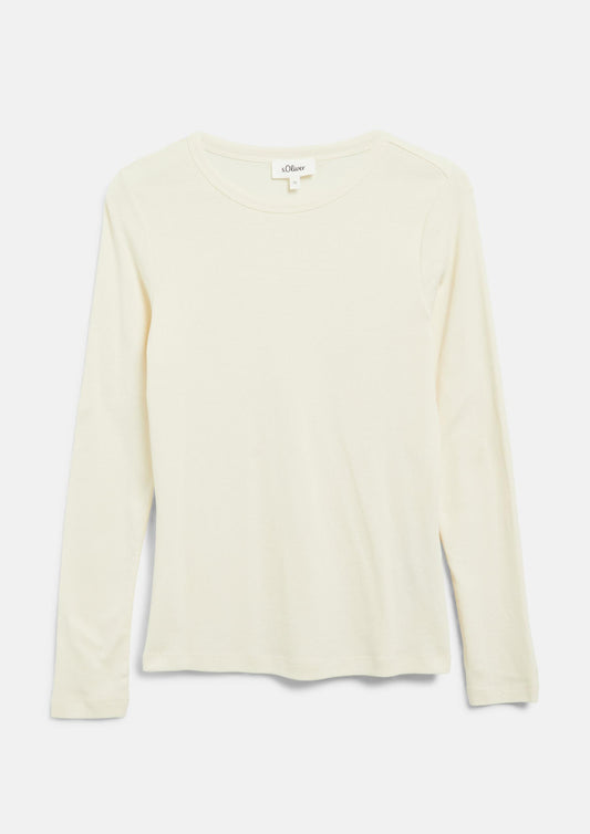 s.Oliver - Longsleeve im Slim Fit - Farbe: Champagner
