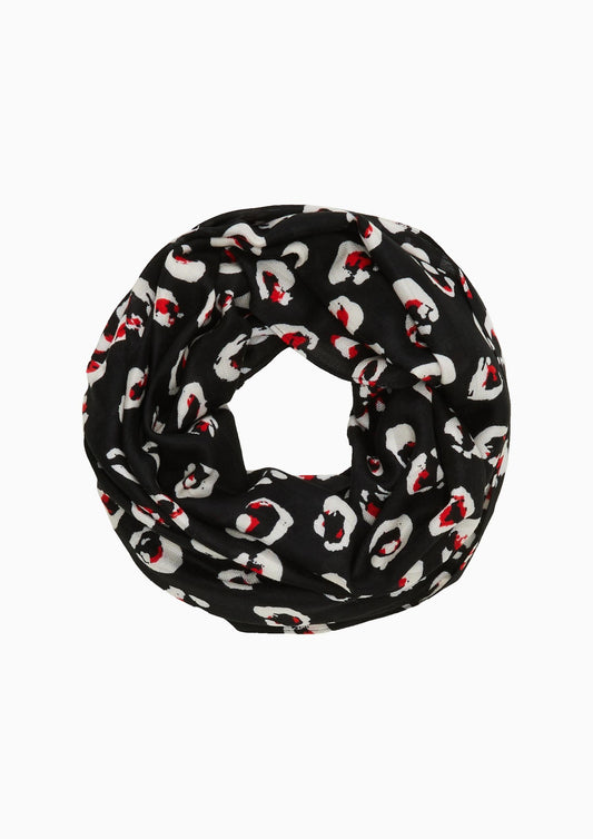 s.Oliver Loop-Schal mit Fischgrat-Struktur - mehrfarbig schwarz