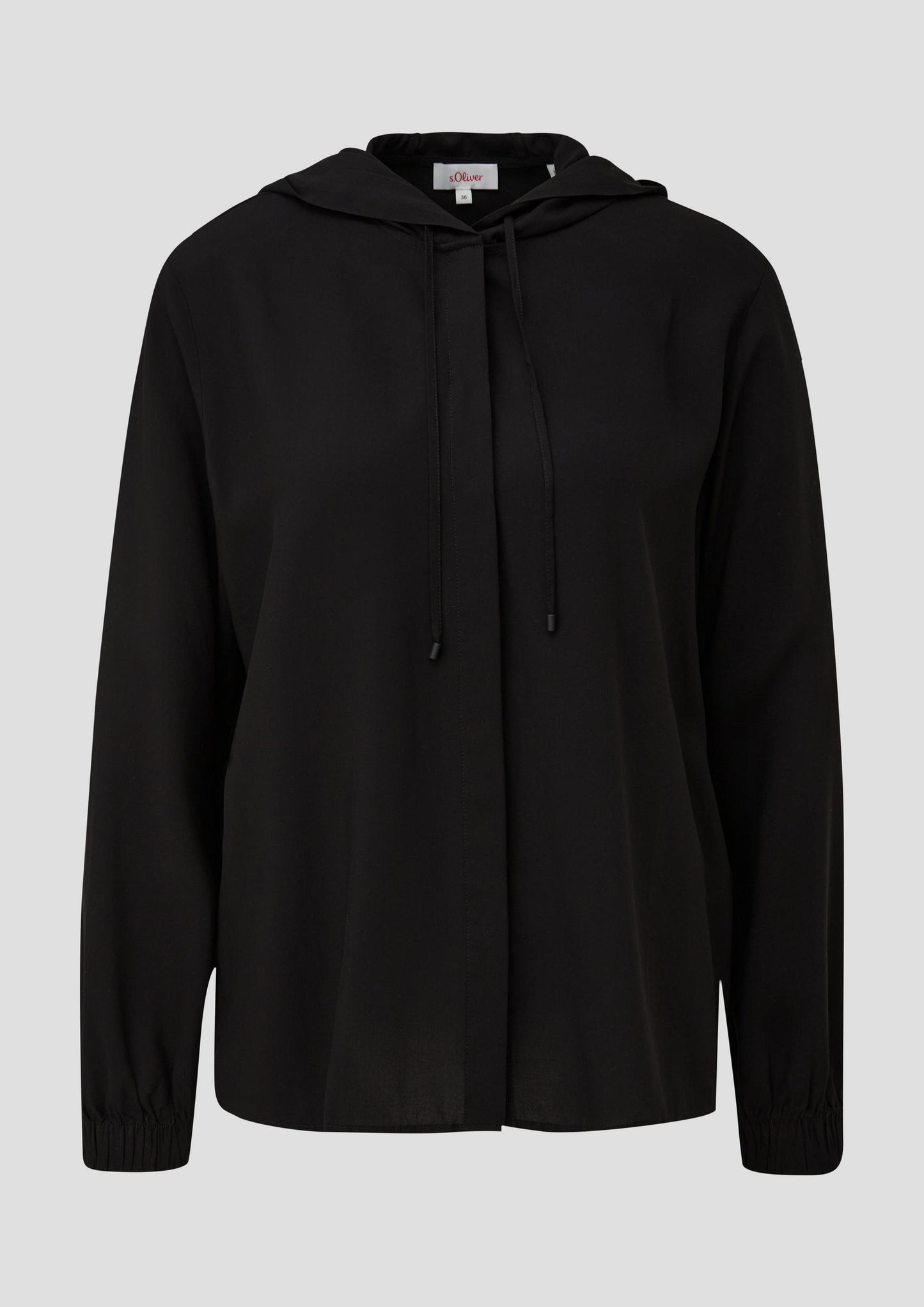 s.Oliver - Viskose Bluse mit Kapuze - Farbe: schwarz
