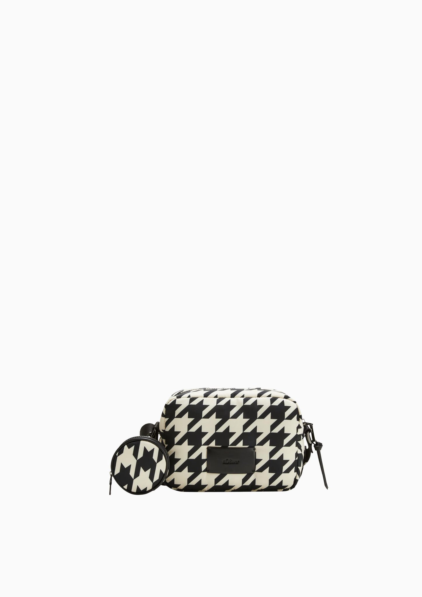 s.Oliver - Crossbody Bag mit Hahnentritt - Farbe: schwarz