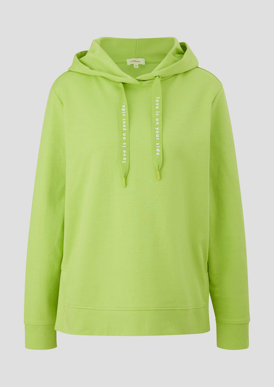 s.Oliver - Weiches Sweatshirt mit Kapuze - Farbe: limettengrün